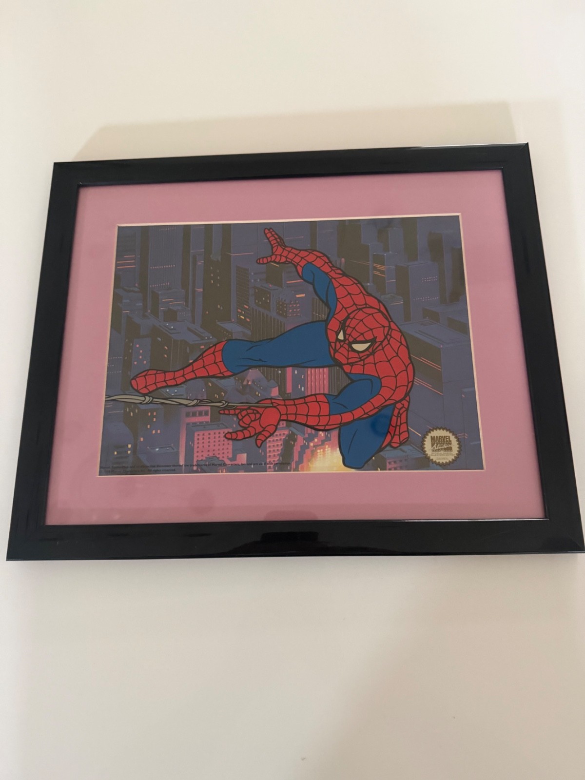 Spiderman Animation Seri Cel Custom Framed Spiderman Animation Seri Cel Custom Framed