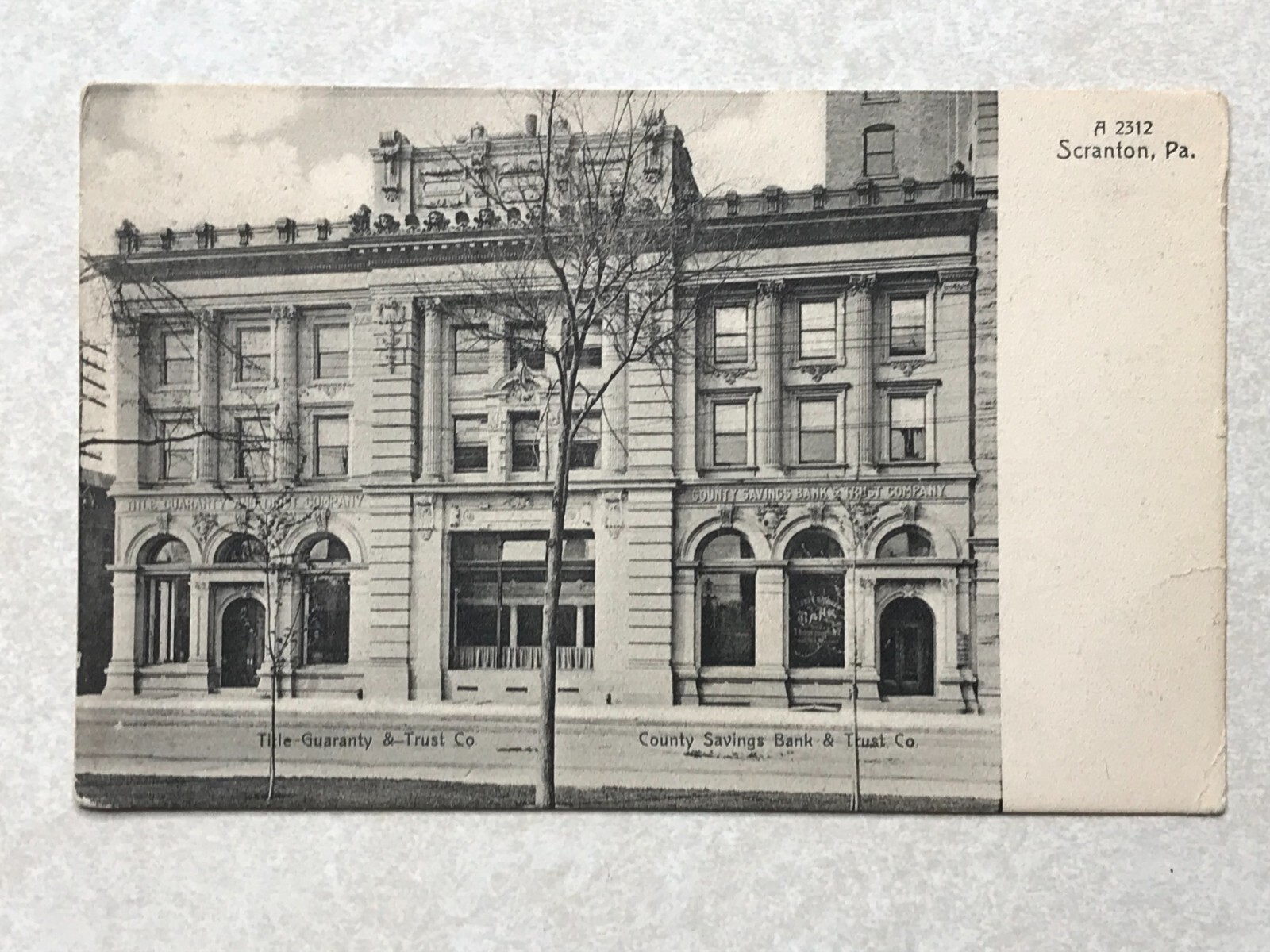 F2662 Postcard Title Guaranty & Trust Co County Bank Scranton PA Pennsylvania
