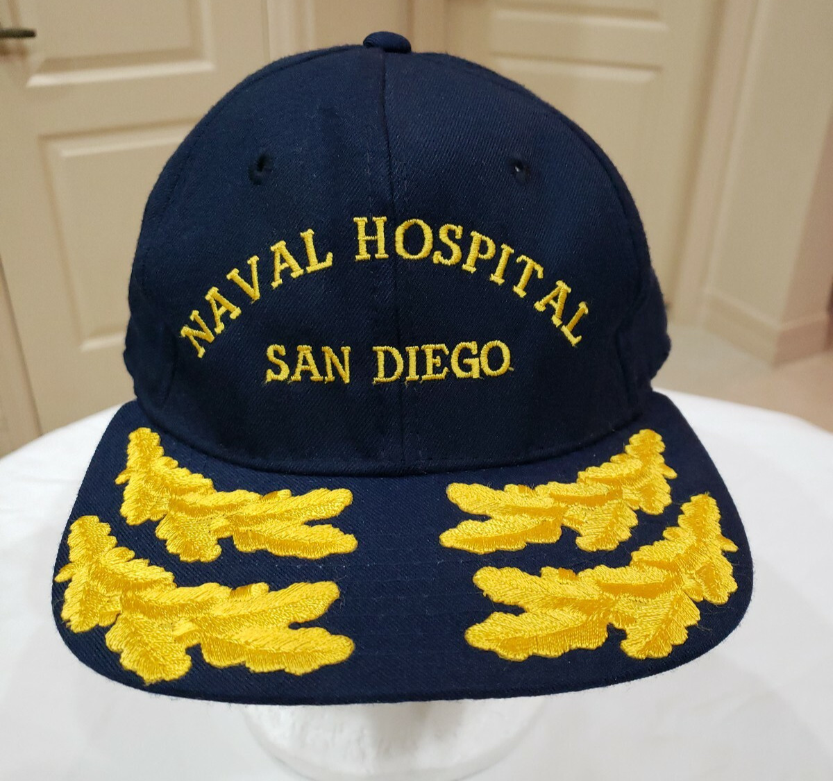 Vntg USN San Diego Naval Hospital VCNO Vice Chief Operations Gold Leaf Hat Cap Vntg USN San Diego Naval Hospital VCNO Vice Chief Operations Gold Leaf Hat Cap