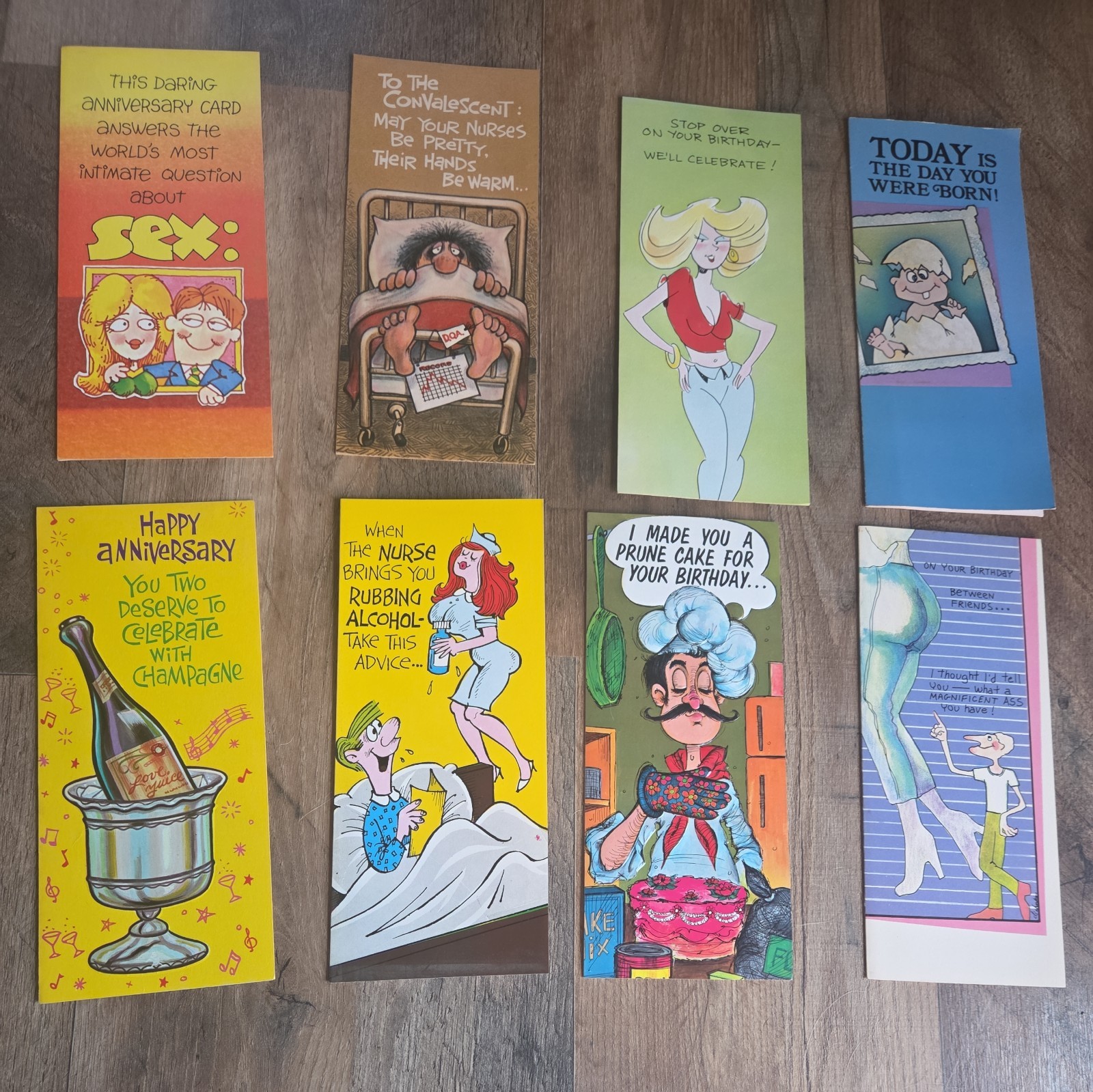 Vintage 70s Funny Greeting Card Lot Of 8 Unused 3.75x9.25 Long NO Envelopes Vintage 70s Funny Greeting Card Lot Of 8 Unused 3.75x9.25 Long NO Envelopes