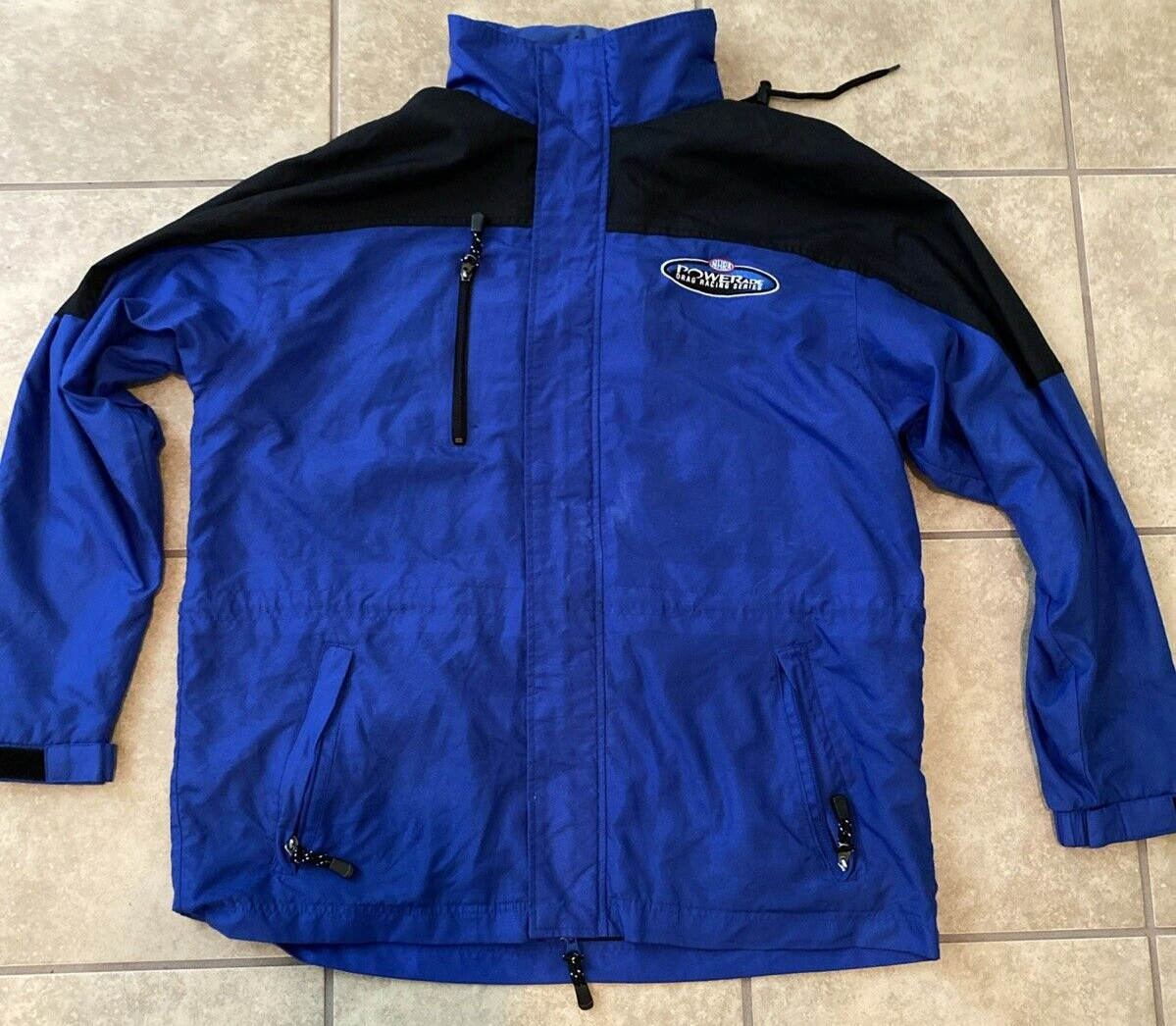 Vintige Mens NHRA Blue jacket Size Large PowerAde Drag Racing Sport Series Vintige Mens NHRA Blue jacket Size Large PowerAde Drag Racing Sport Series