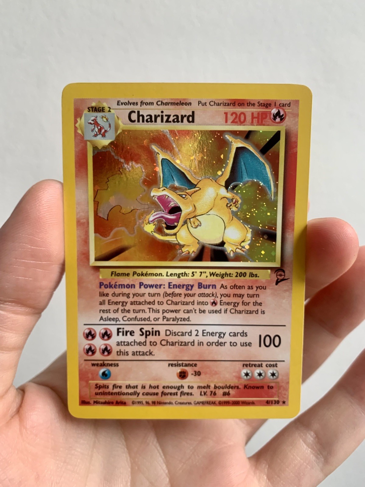Pokemon Charizard 4/130 Base Set 2 Holo Rare NM-MT 💎 Pokemon Charizard 4/130 Base Set 2 Holo Rare NM-MT 💎