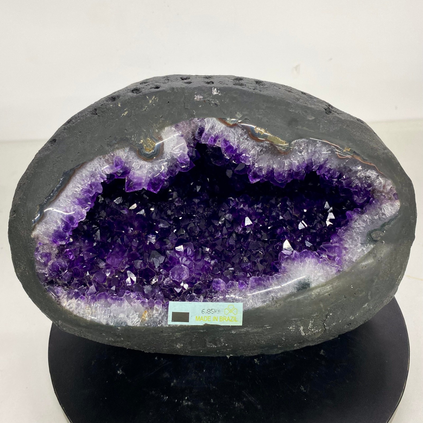 15.07LB Natural Rock Crystal Amethyst Cluster Quartz Druzy Geode Specimen Heal