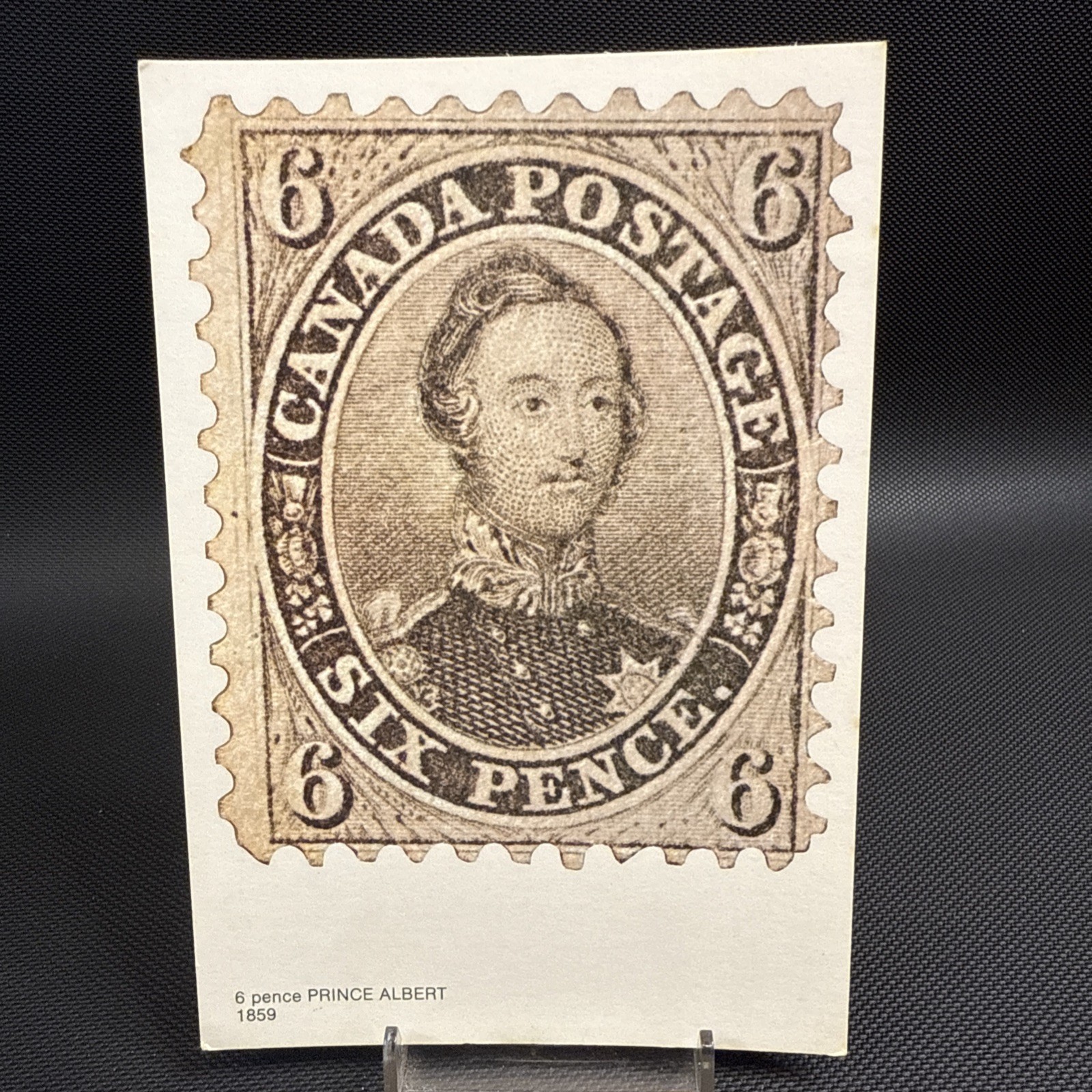 6 Pence Prince Albert 1859 Canada Postage Postcard