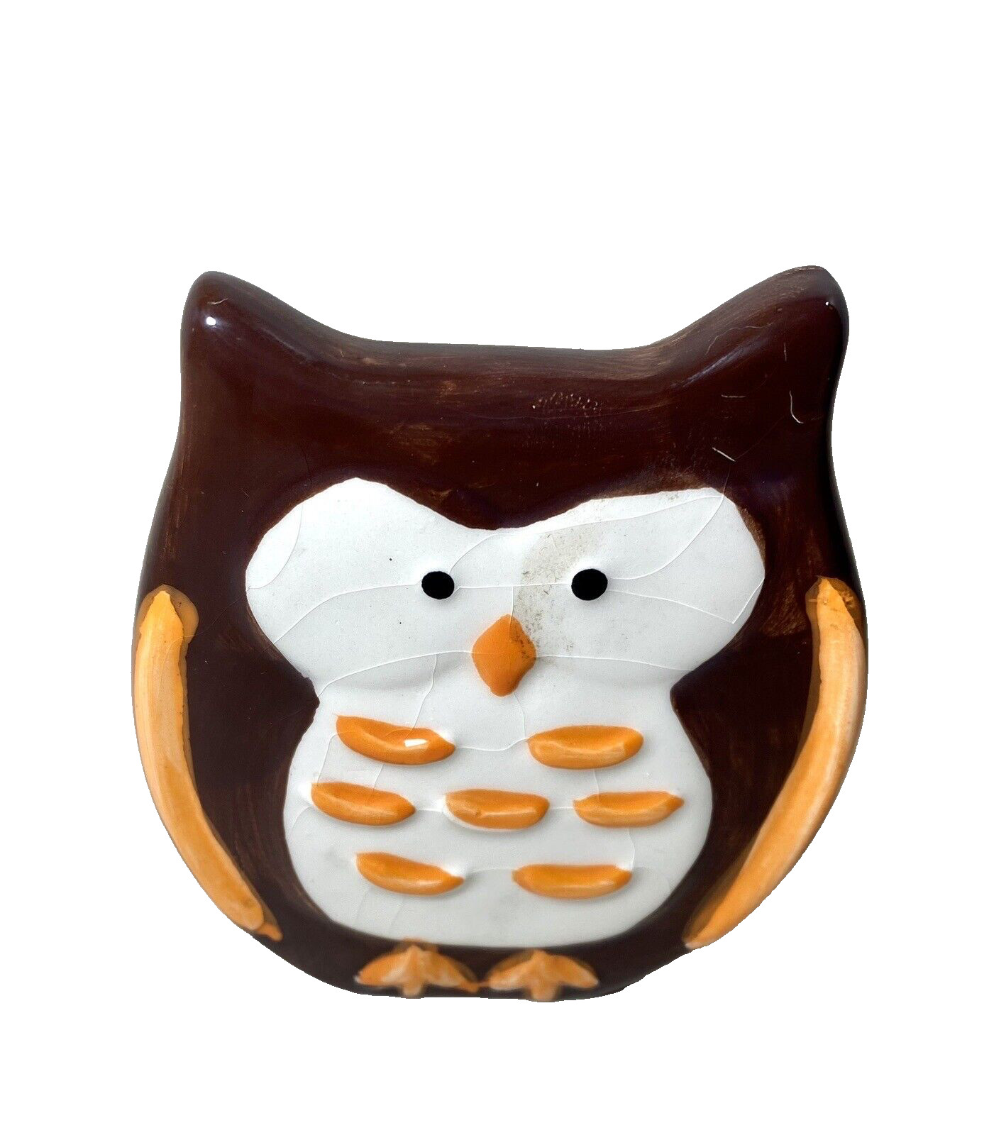 Owl Planter Vase Orange Brown MCM 3 inch Diameter Holder VTG Owl Planter Vase Orange Brown MCM 3 inch Diameter Holder VTG