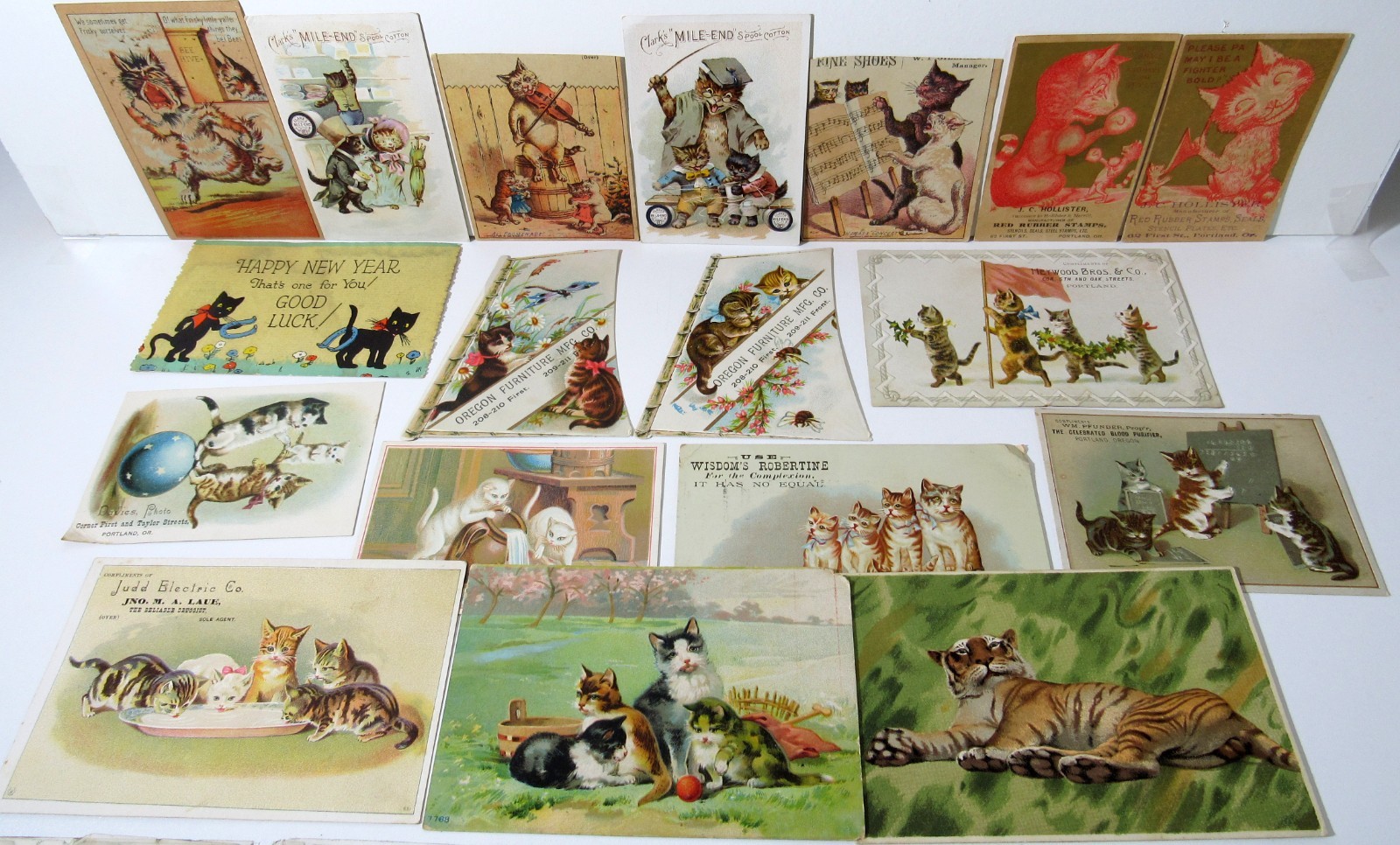 18 Vintage Kitten / Cat Advertising Cards - 18 Vintage Kitten / Cat Advertising Cards -
