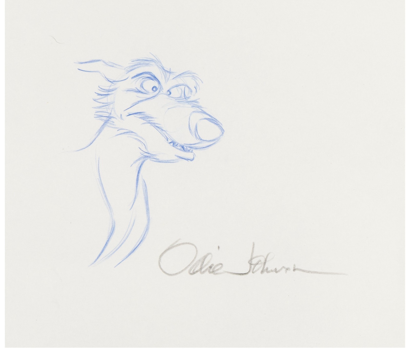 Disney Fox and the Hound Original Animation Drawing Signed Ollie Johnston 1981