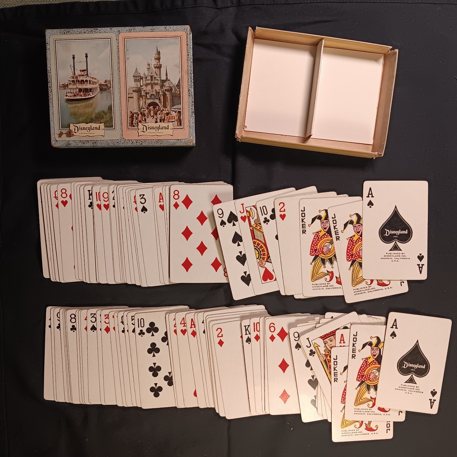 1955-1960 Disneyland Opening Double Deck Playing Cards - Disneyland Inc Vintage