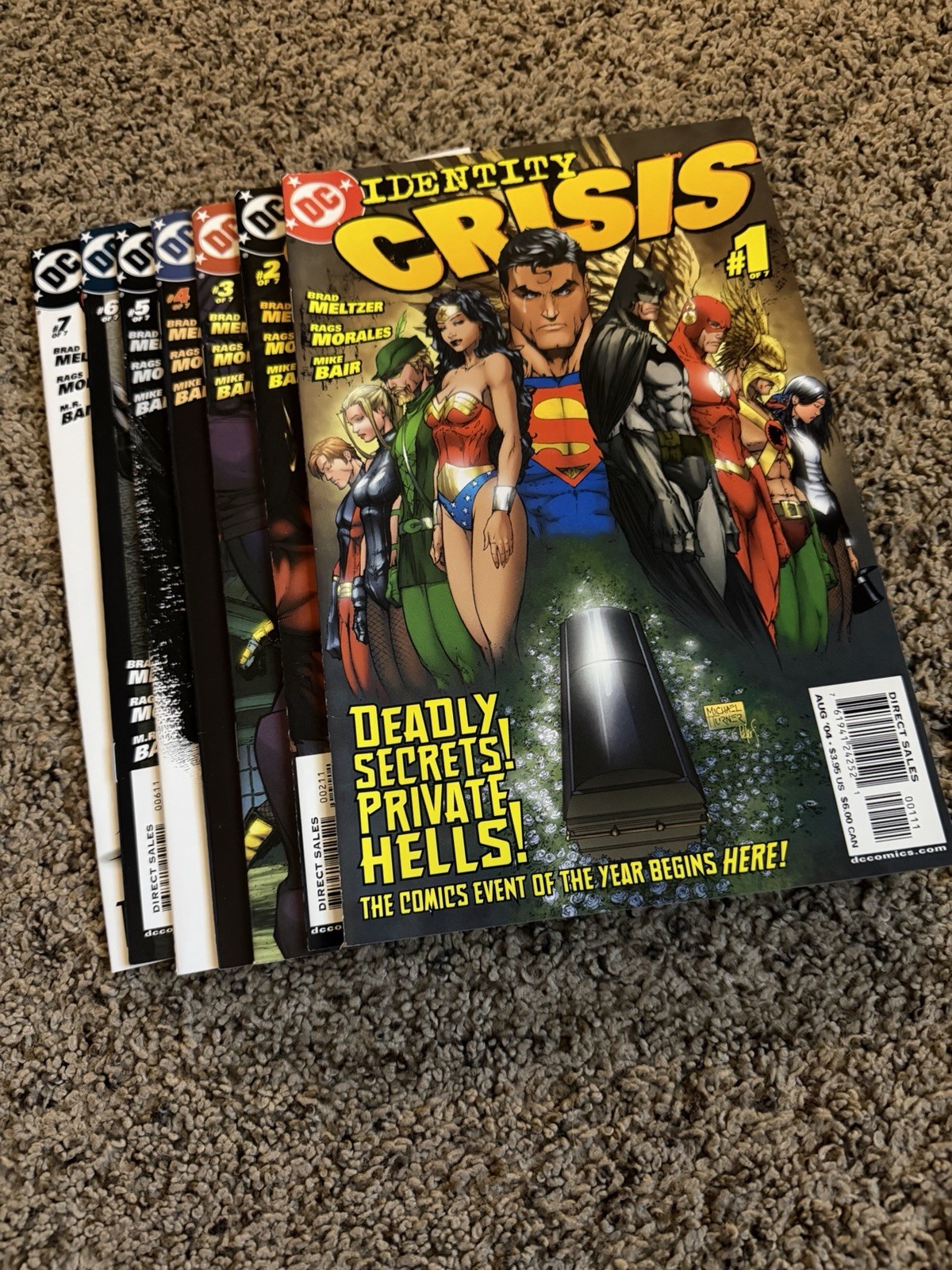 Identity Crisis #1-7 Complete Series DC Comics 2004 Brad Meltzer Rags Morales
