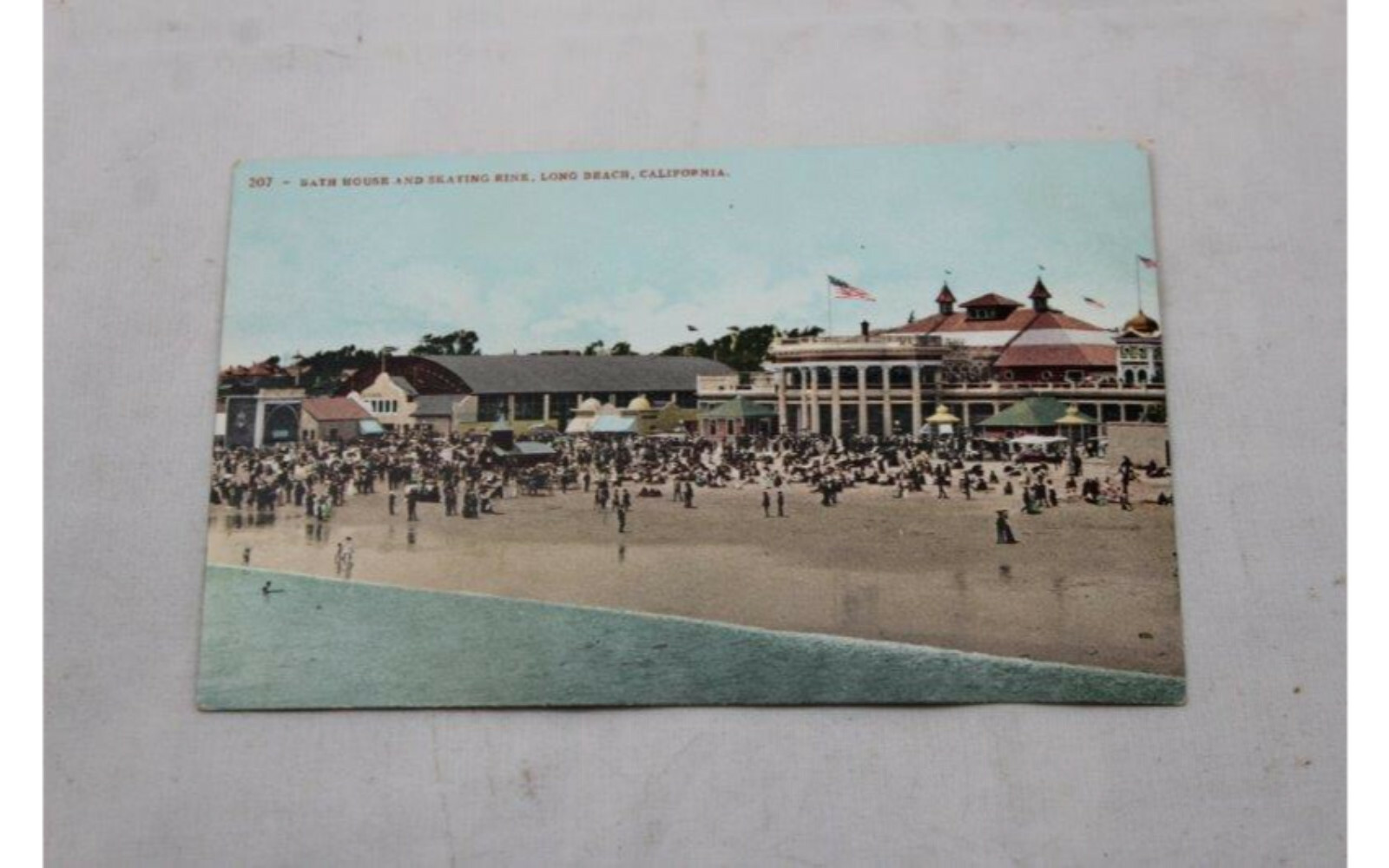 Postcard Bath House Skating Rink Long Beach California Early 1900\'s Vintage Postcard Bath House Skating Rink Long Beach California Early 1900\'s Vintage
