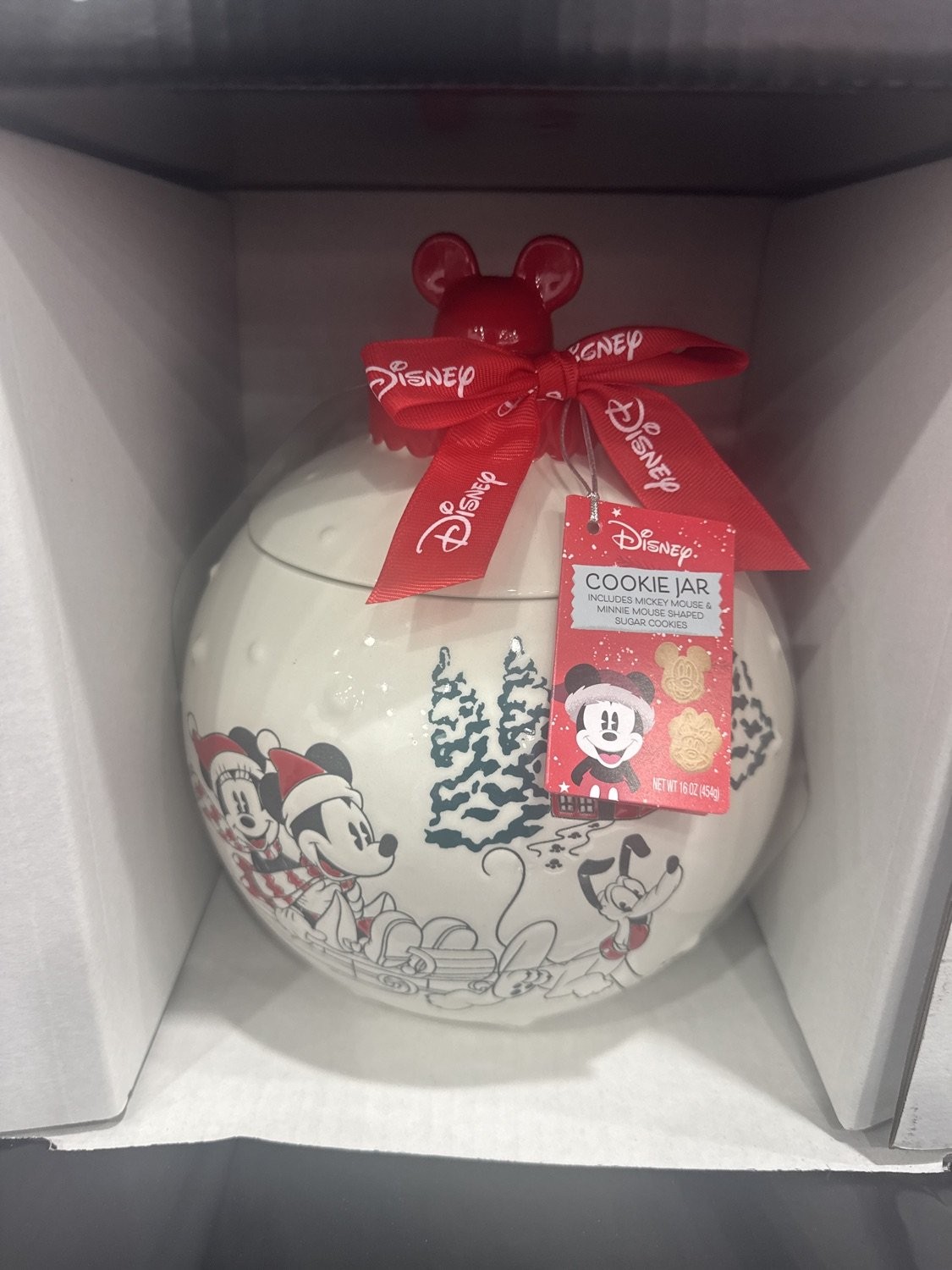 Disney Christmas Ornament Ceramic Cookie Jar Mickey Minnie Pluto Holiday