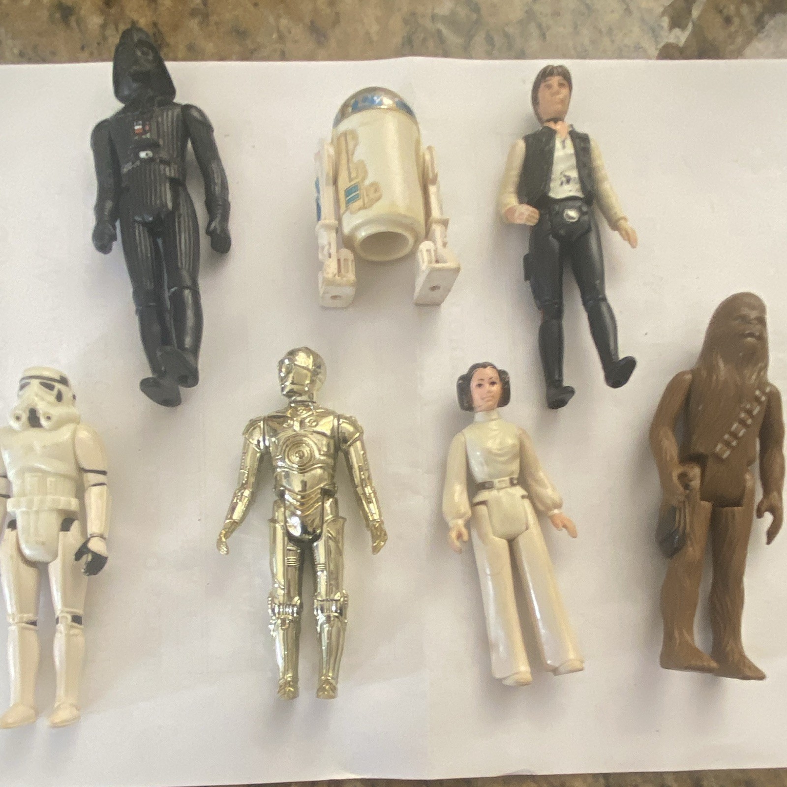 Kenner Vintage Star Wars Action Figure Lot Darth Vader R2-D2 C-3PO Han Solo