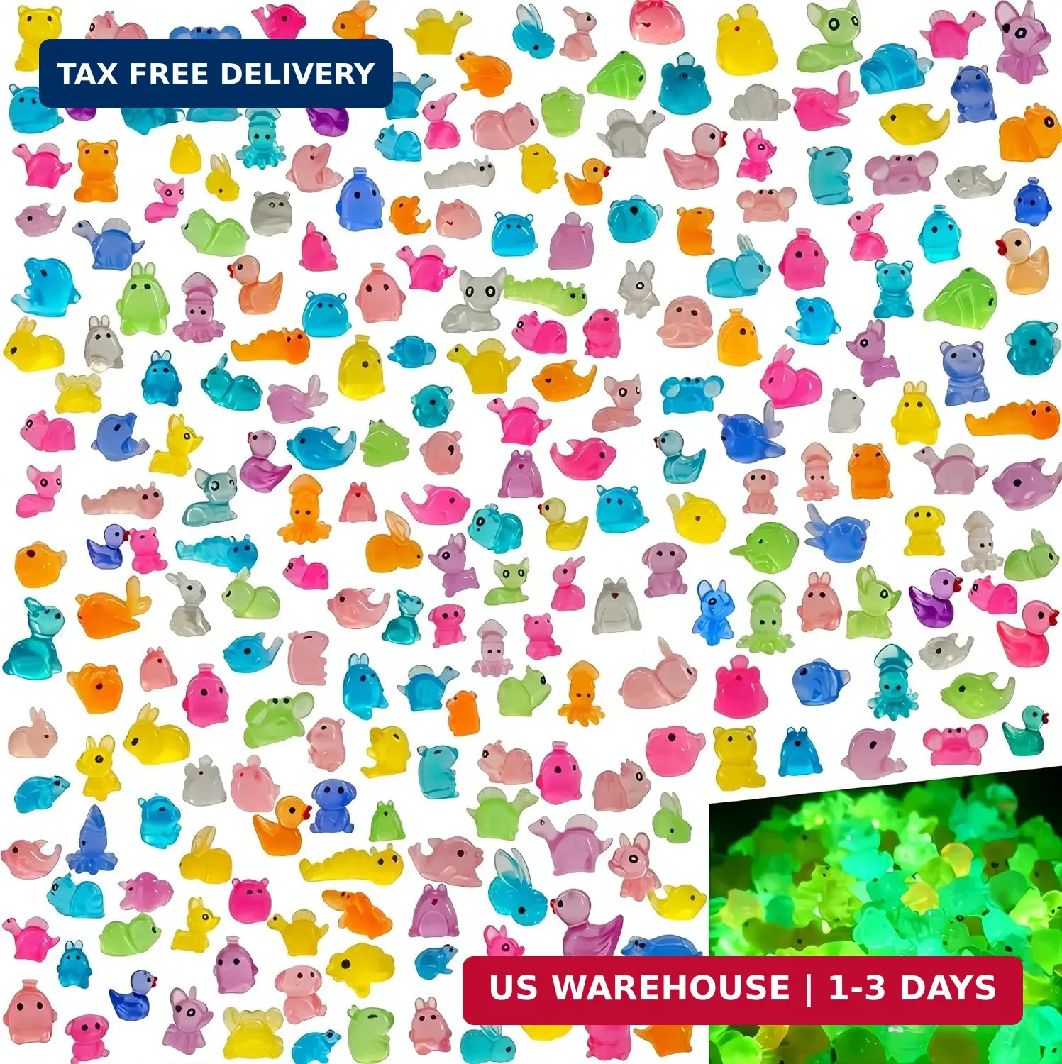 280pcs Mini Resin Animals Glow in The Dark, Tiny Luminous Animal Figurines Bulk, 280pcs Mini Resin Animals Glow in The Dark, Tiny Luminous Animal Figurines Bulk,