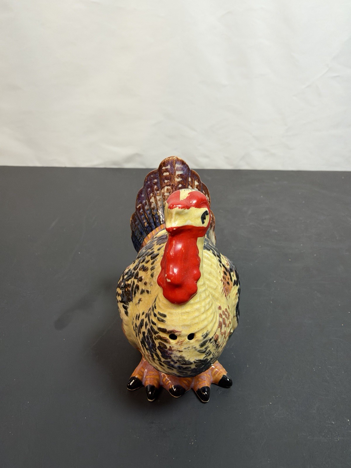 Vintage Thanksgiving ceramic Turkey Salt  Shaker from 1950s 