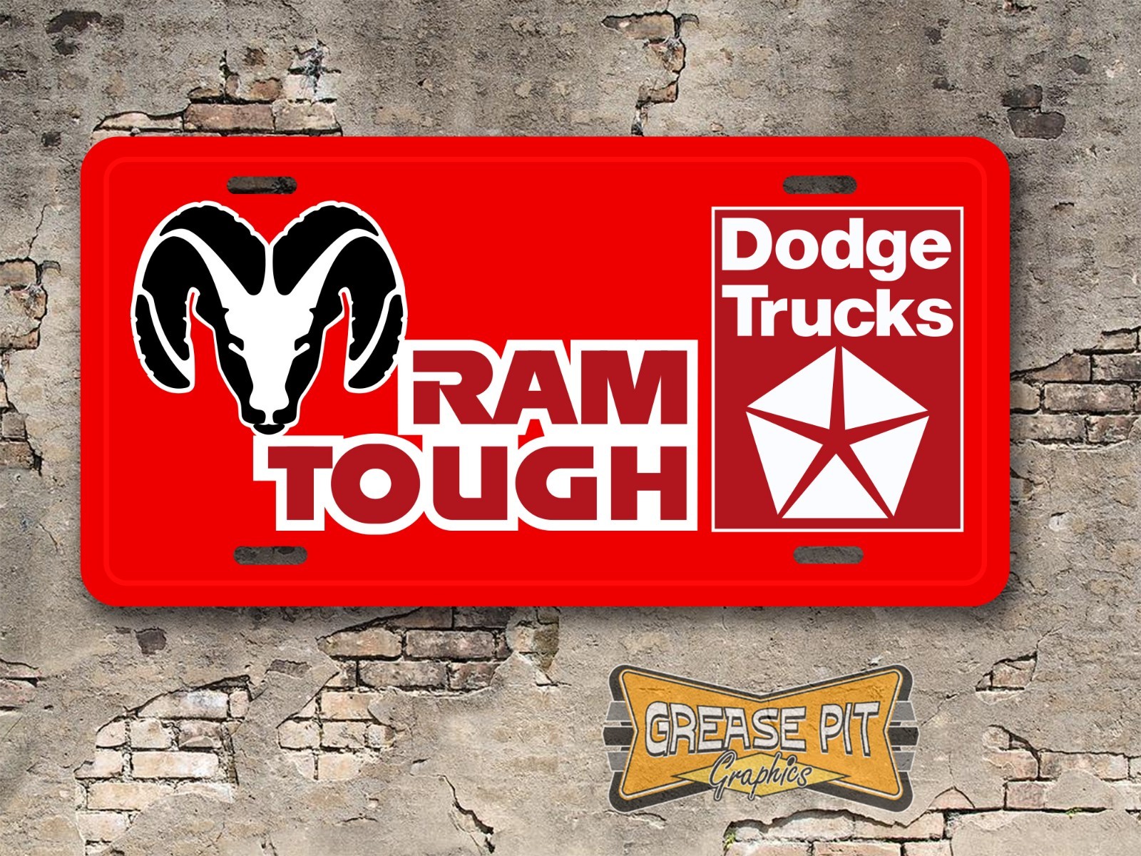 Dodge Ram Tough Novelty License Plate - Choose Color Dodge Ram Tough Novelty License Plate - Choose Color