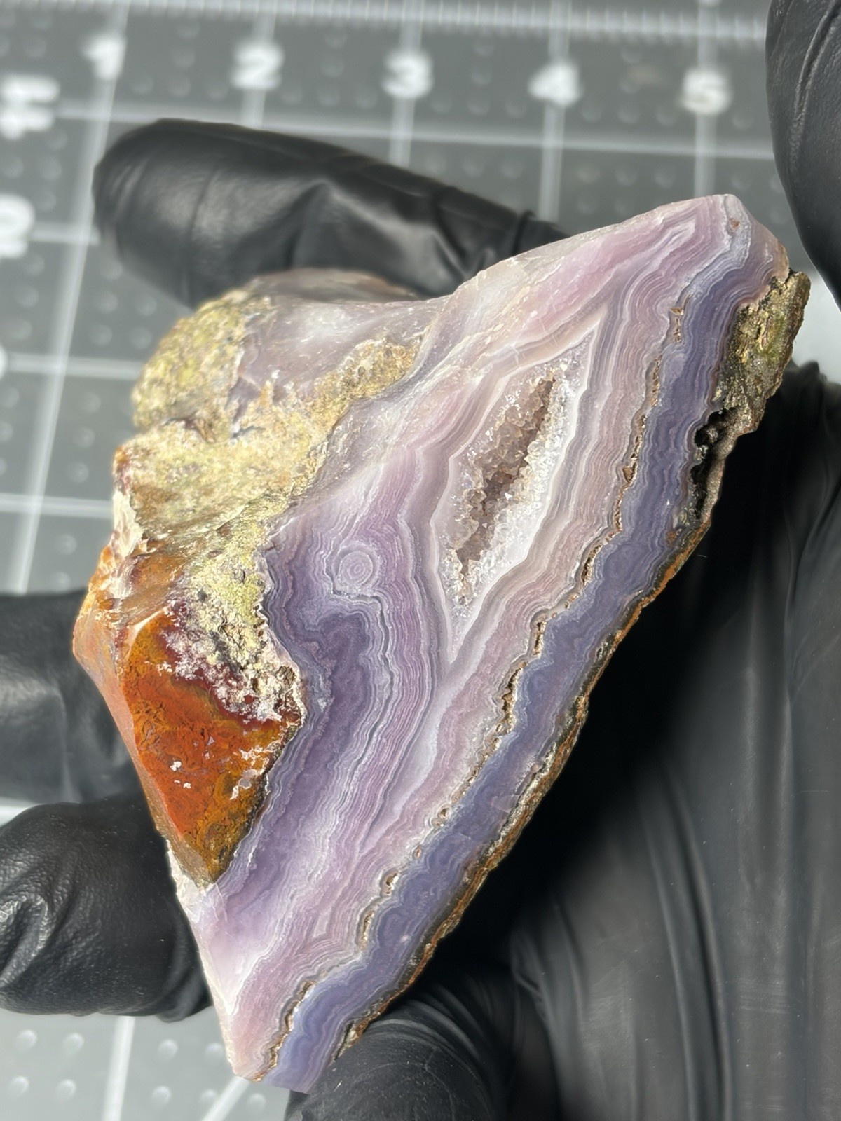 Rare Royal Aztec Lace Agate Mexico Old Stock Face Polished AAA Quality Purple