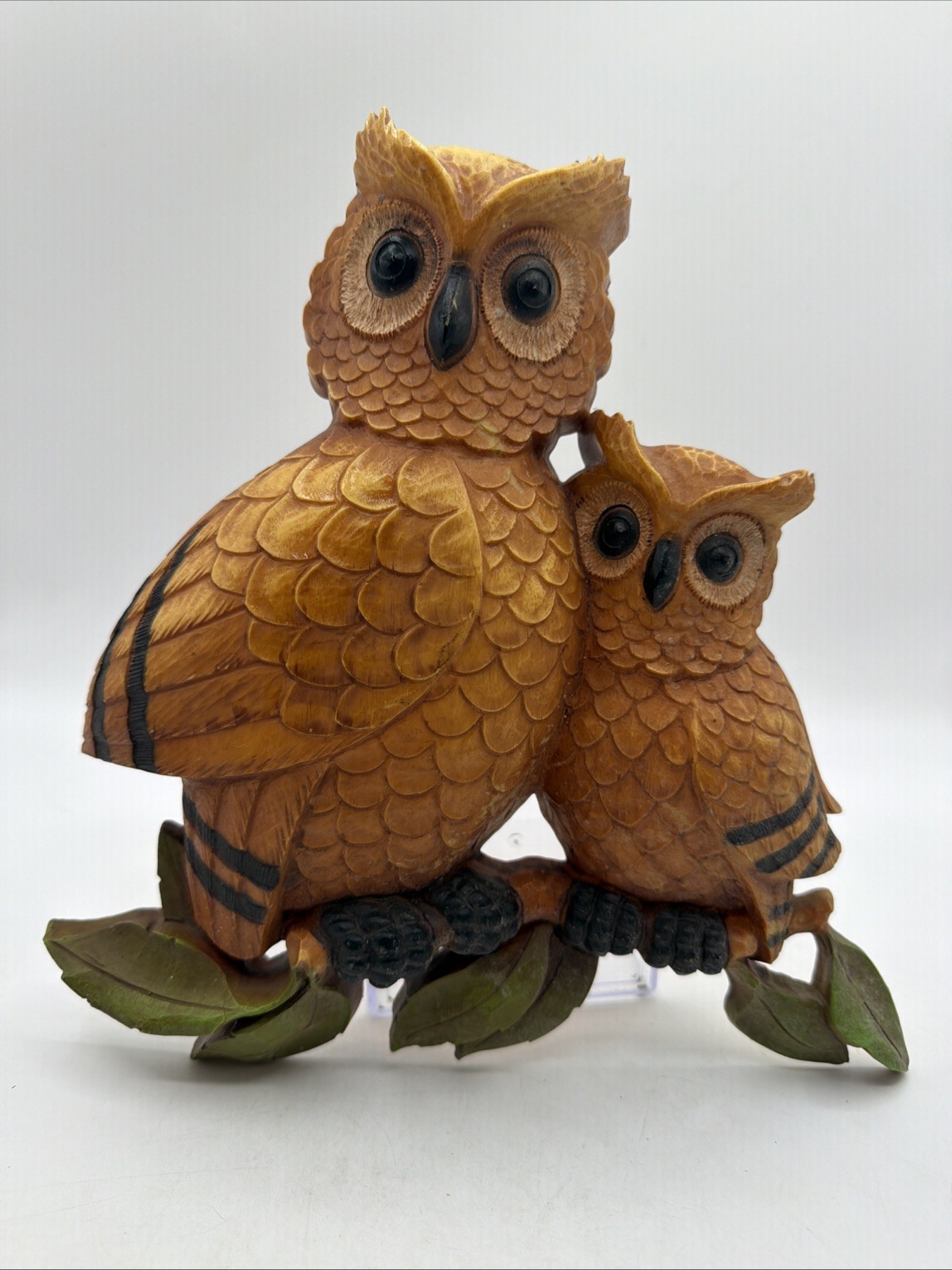 Vintage Homco Owl Family Wall Hanging Art Plaque USA 70s Owls  Decor Mom Baby
