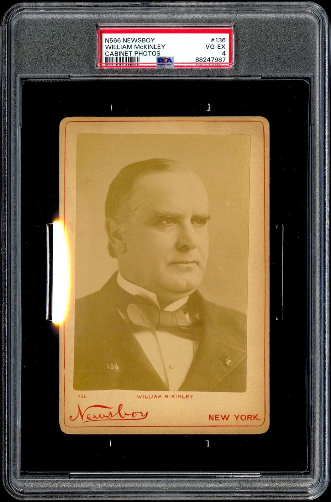 1895 N566 Newsboy #136 William McKinley PSA 4 **Incredible Image**