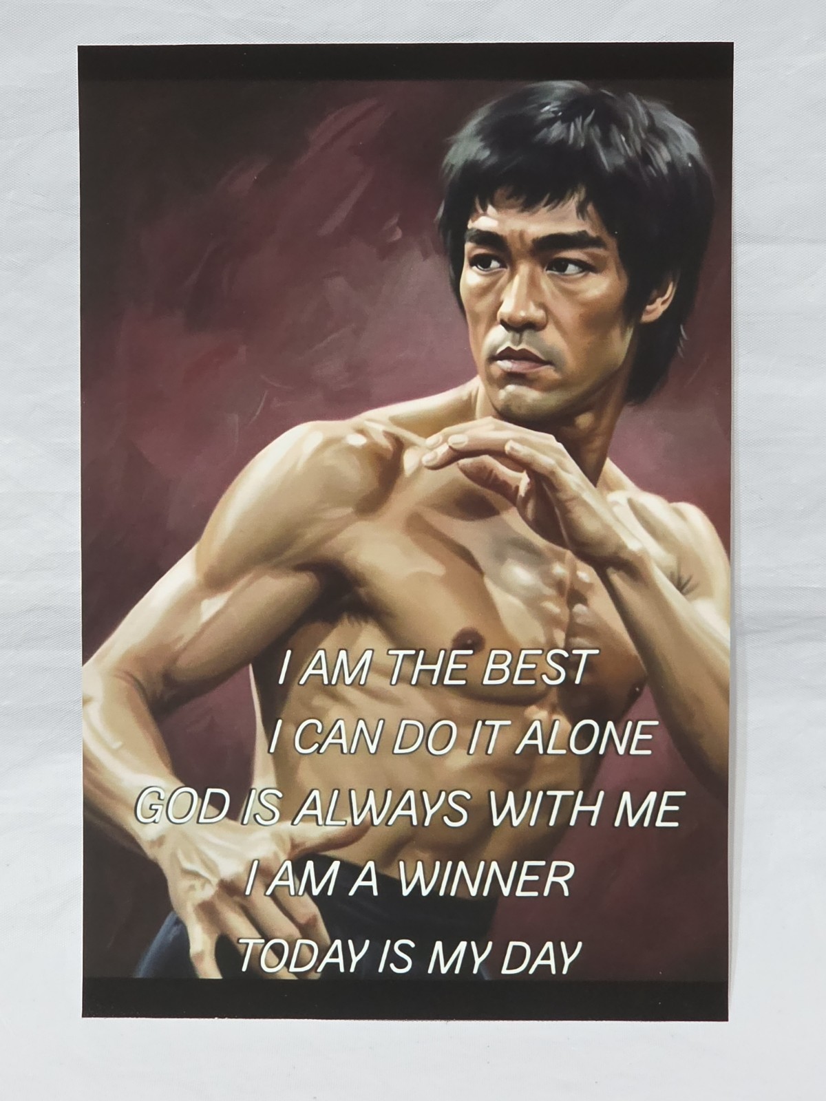Vintage BRUCE LEE Quote Photo Painting Affirmation 4 X 6 Enter the dragon 1973 