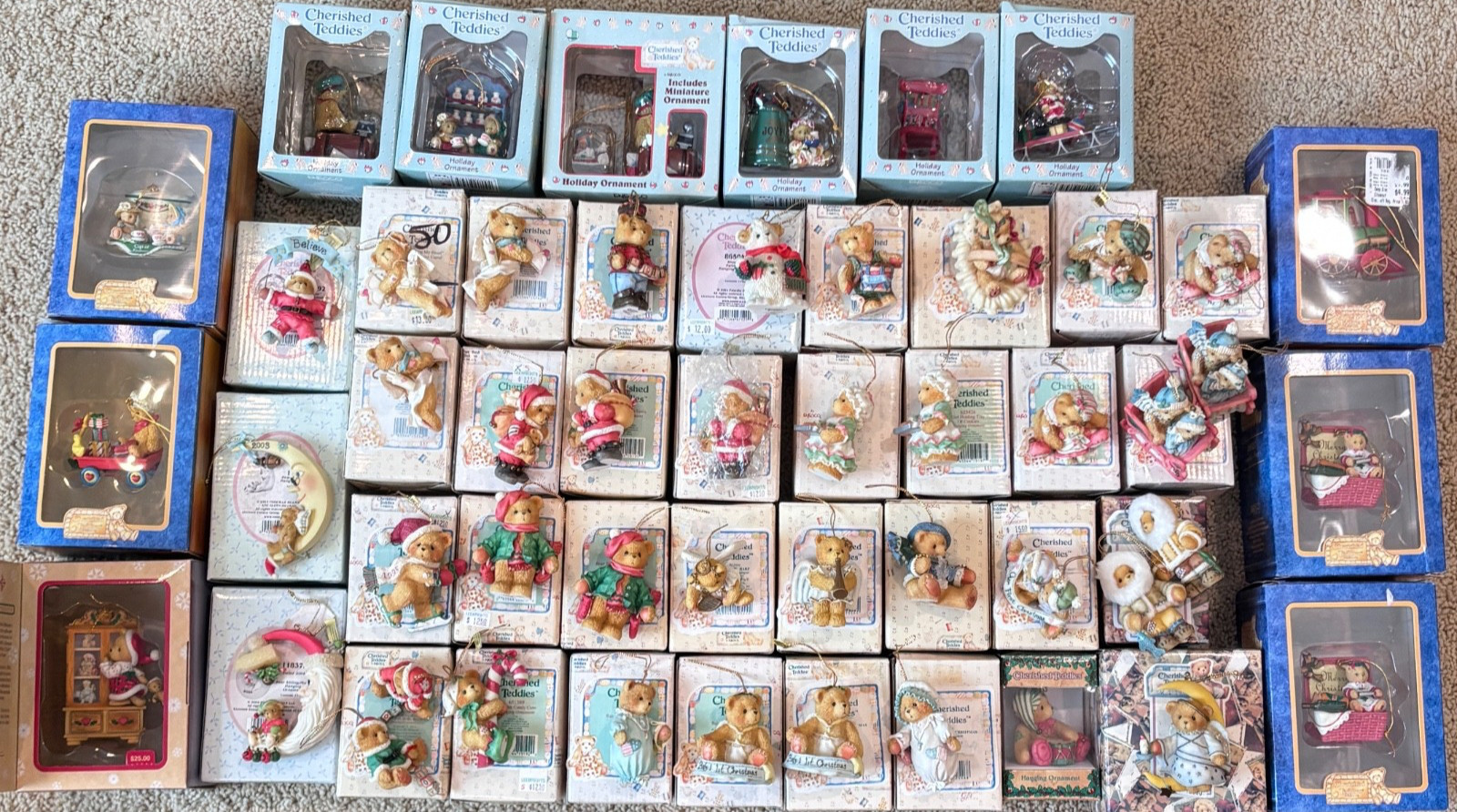 Cherished Teddies Christmas Ornament Lot 50 Figurines