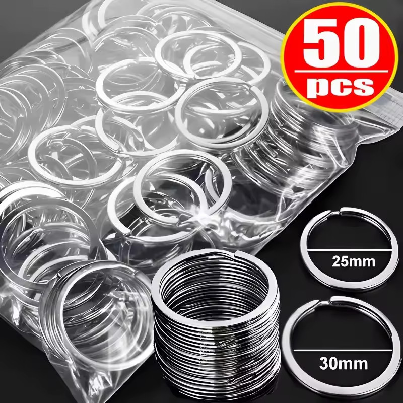 10PCS 25mm Key Rings Stainless Steel Assortment Heavy Duty Split Key Ring Loops