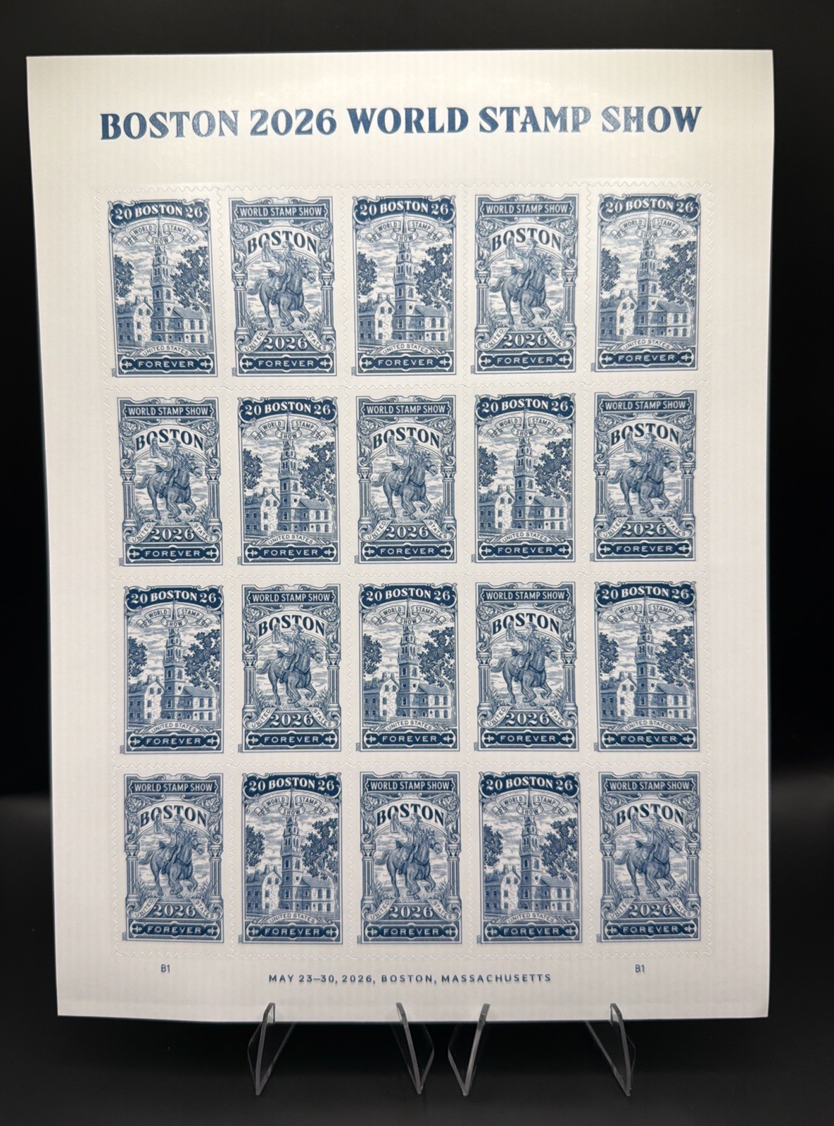 2026 USPS Boston 2026 World Show Forever Stamp Sheet of 20 Collectible Stamps