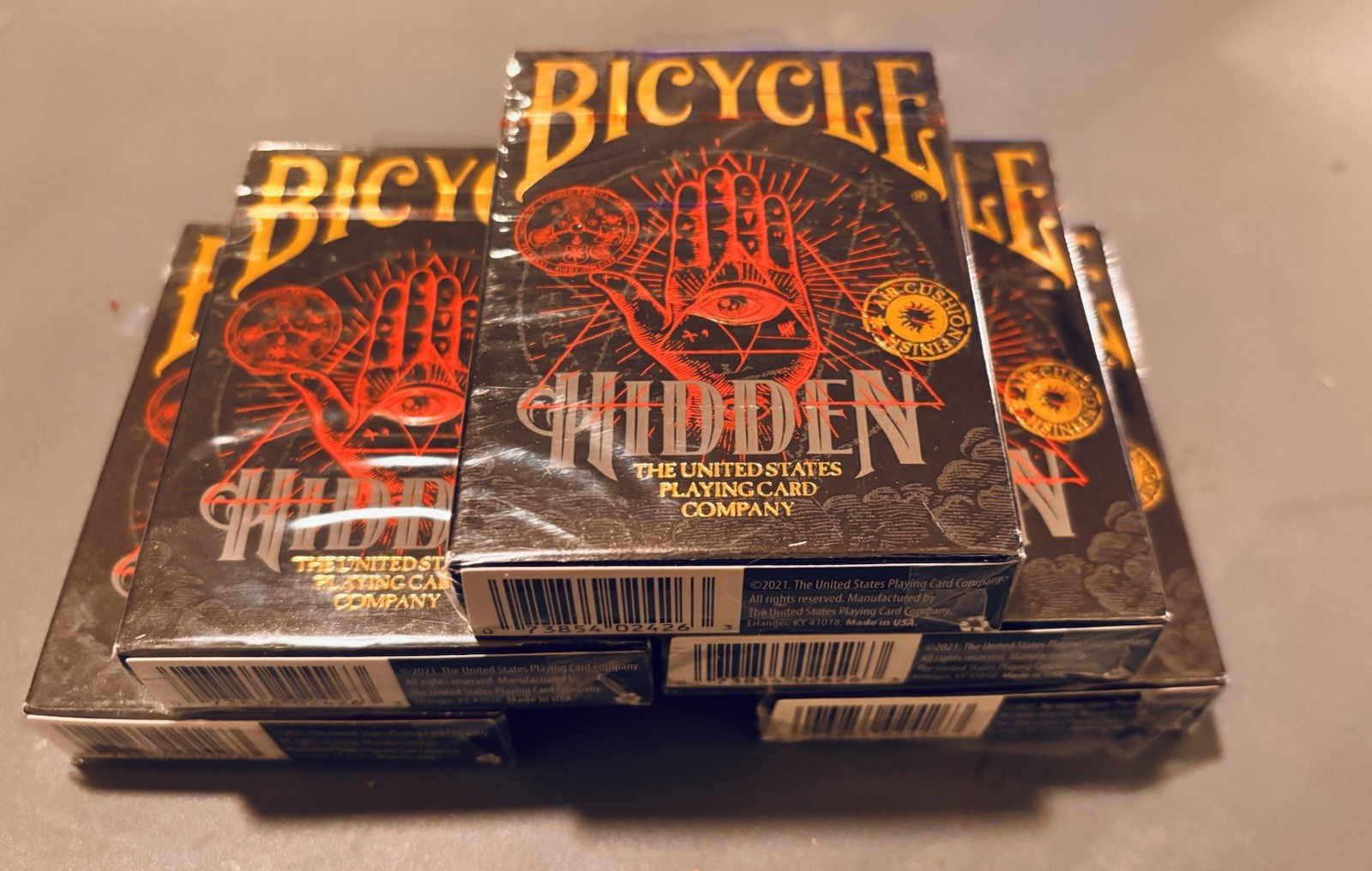 Five (5) Bicycle HIDDEN Playing Card Decks.   New, Sealed.  **FREE SHIPPING**