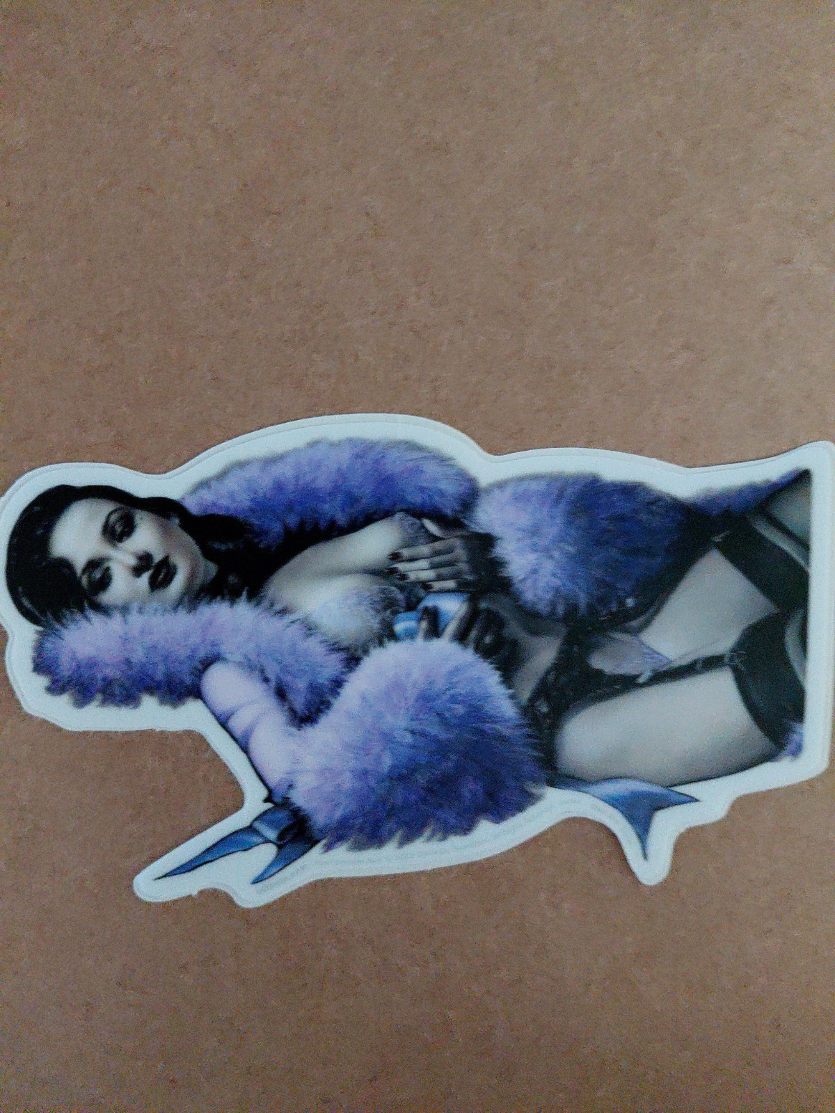 Dita Von Teese Lavendar Boa Sticker By Olivia DeBerardinis