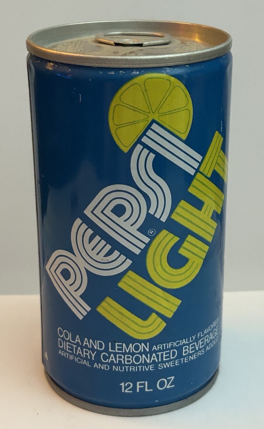 1980’s Pepsi Light Lemon Cola FULL Can ~ NOS Original Vintage Sealed
