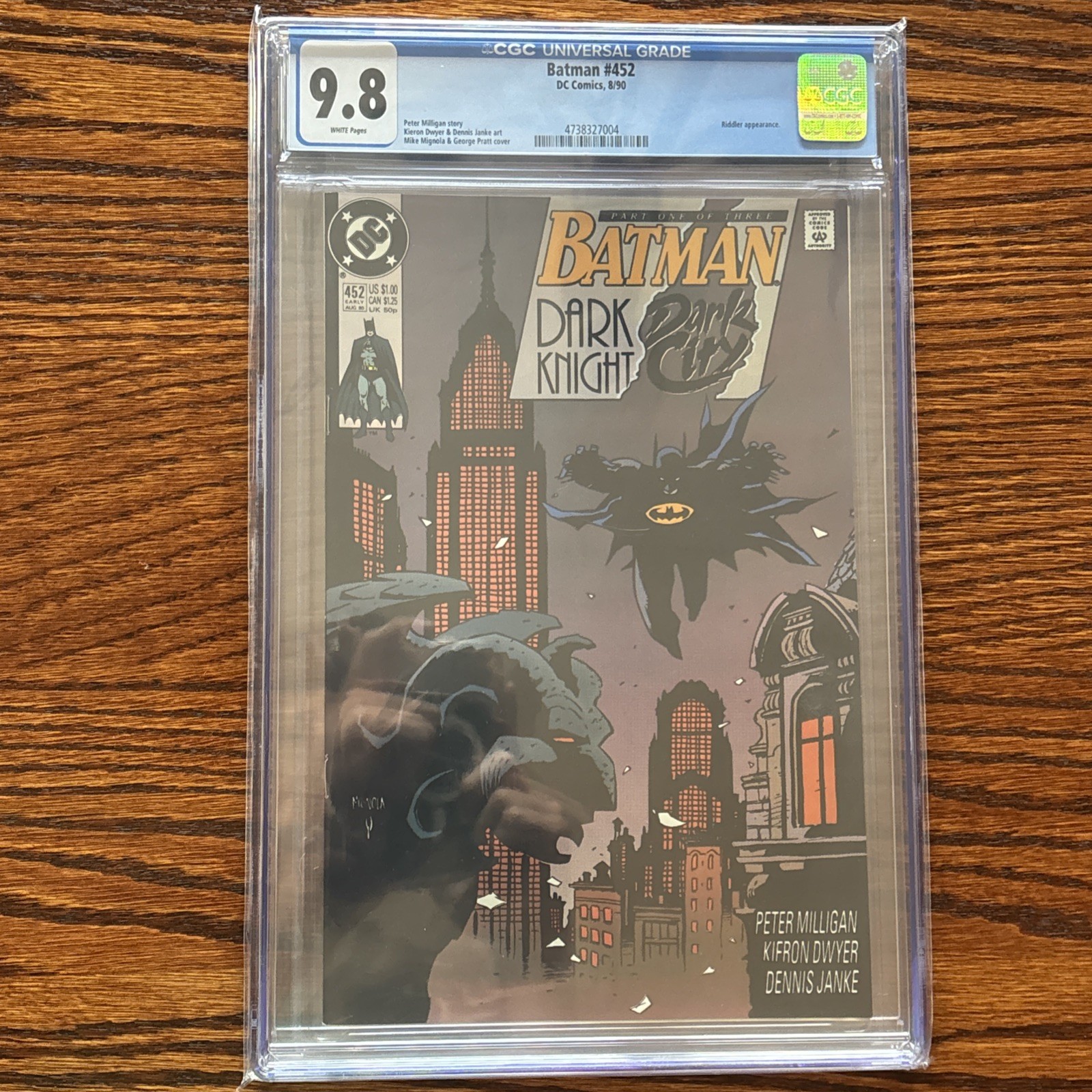 Batman #452 Vol. 1 1990 DC Comics CGC 9.8 Comic Book Batman #452 Vol. 1 1990 DC Comics CGC 9.8 Comic Book