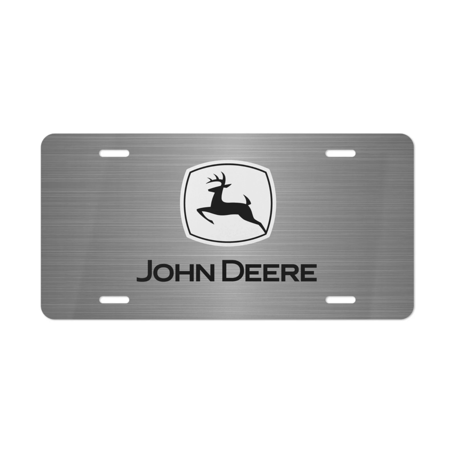John Deere Black Front License Plate Carbon Fiber Simulation Tag Vanity Style