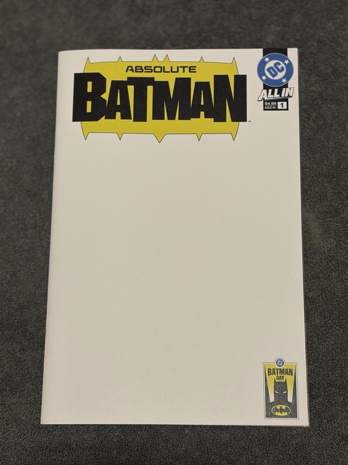 Absolute Batman 1 Batman Day Blank Sketch Cover DC Comics 2025 NM Absolute Batman 1 Batman Day Blank Sketch Cover DC Comics 2025 NM