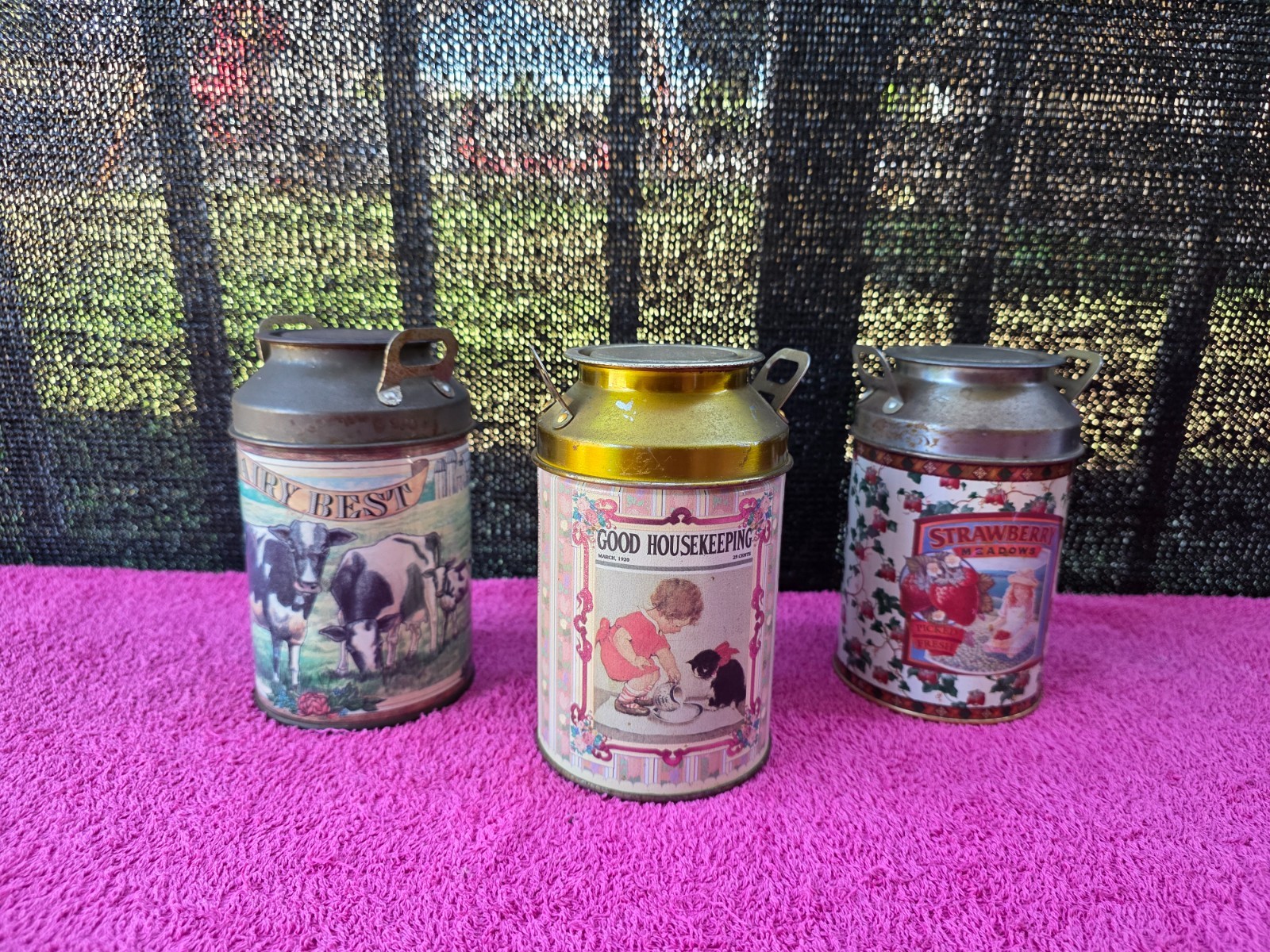 Collectible Tin Can With Lid Our Dairy Best Good Housekeeping Strawberry Meadows