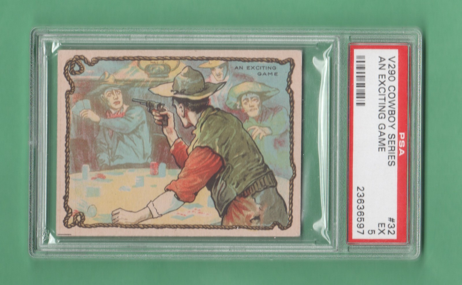 1930s V290 Hamilton Cowboy Series An Exciting Game # 32 PSA 5 Rare Read 1930s V290 Hamilton Cowboy Series An Exciting Game # 32 PSA 5 Rare Read