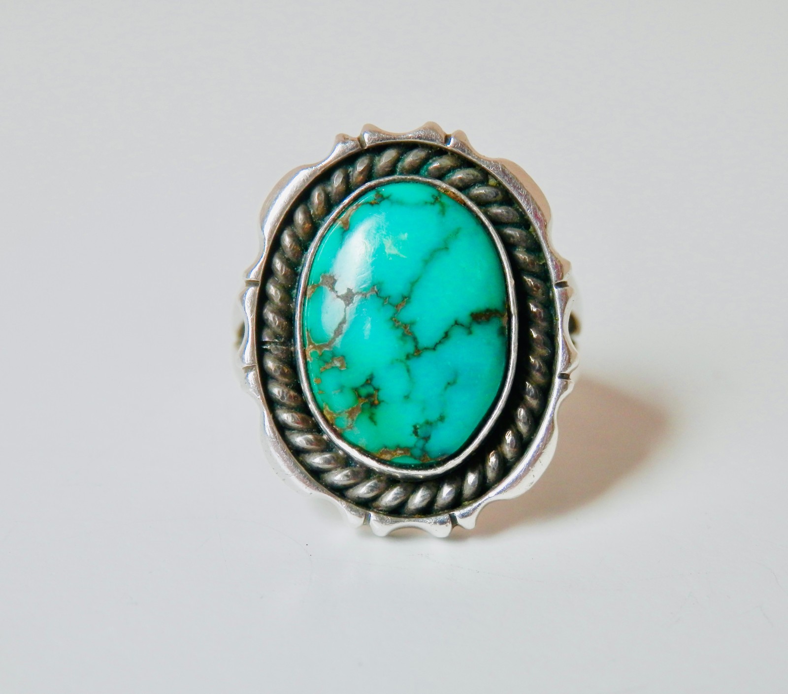 Navajo Turquoise Ring Henry Chackee Artie Yellowhorse Sterling SZ 5.5 Southwest Navajo Turquoise Ring Henry Chackee Artie Yellowhorse Sterling SZ 5.5 Southwest