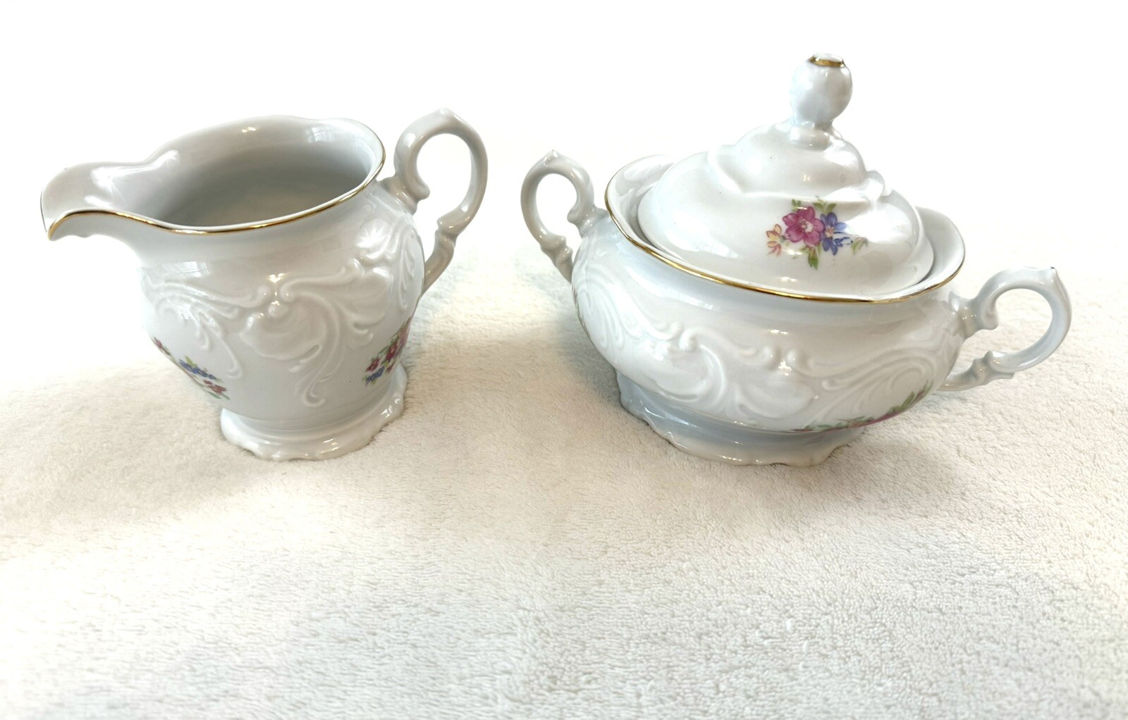 Wawel China Poland Creamer and Sugar Vintage Fine China EUC Wawel China Poland Creamer and Sugar Vintage Fine China EUC