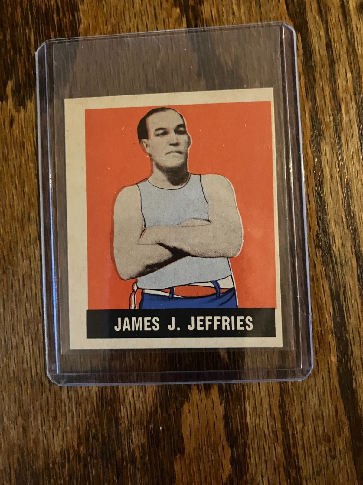 BOXER : JAMES J. JEFFERIES - KNOCK - OUT BUBBLE GUM card #9 : LEAF GUM 1948 BOXER : JAMES J. JEFFERIES - KNOCK - OUT BUBBLE GUM card #9 : LEAF GUM 1948