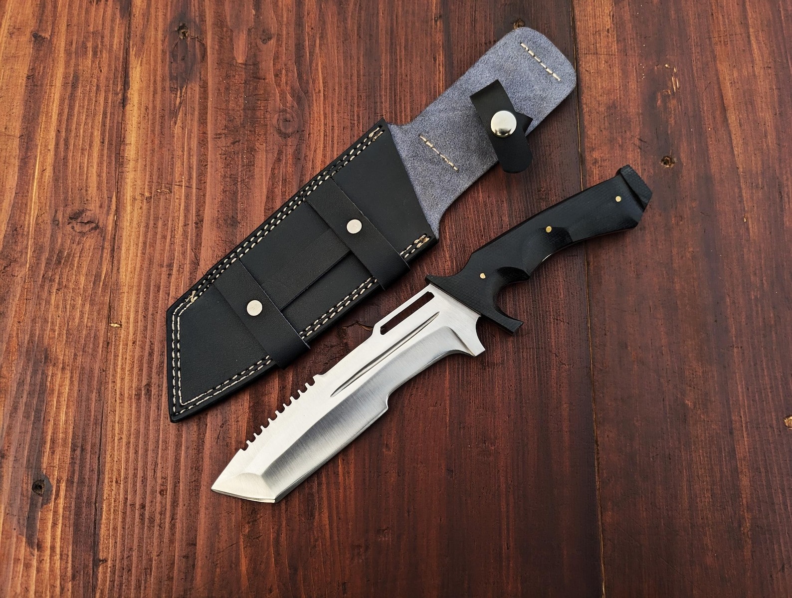 Legion Inspired Hunting Knife Dead by Daylight Cosplay Prop with Leather Sheath
