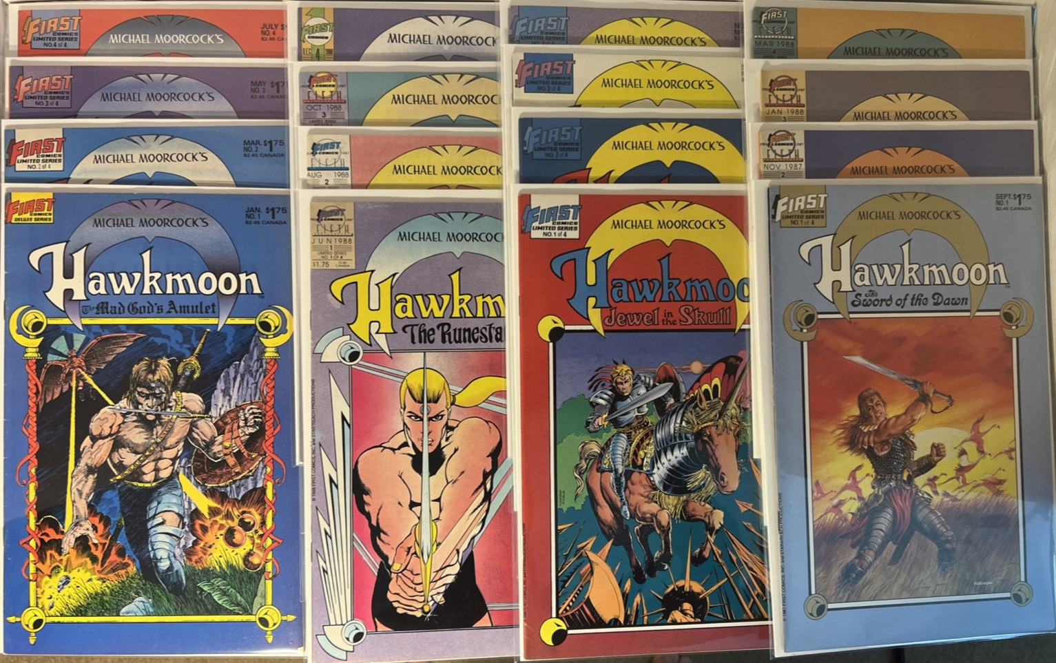 MICHAEL MOORCOCK\'S HAWKMOON 4x Mini-Series 1 - 4 (16 Total COMICS) FIRST COMICS