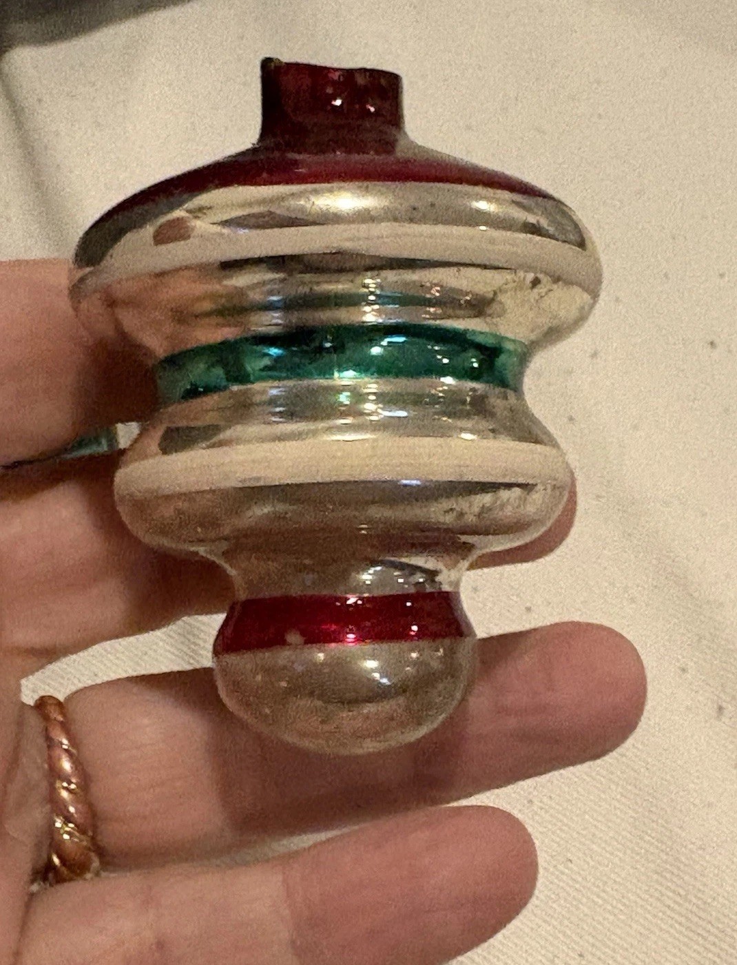 Shiny Brite Silvered Tornado UFO Glass Christmas Ornaments Lot 7 Vtg