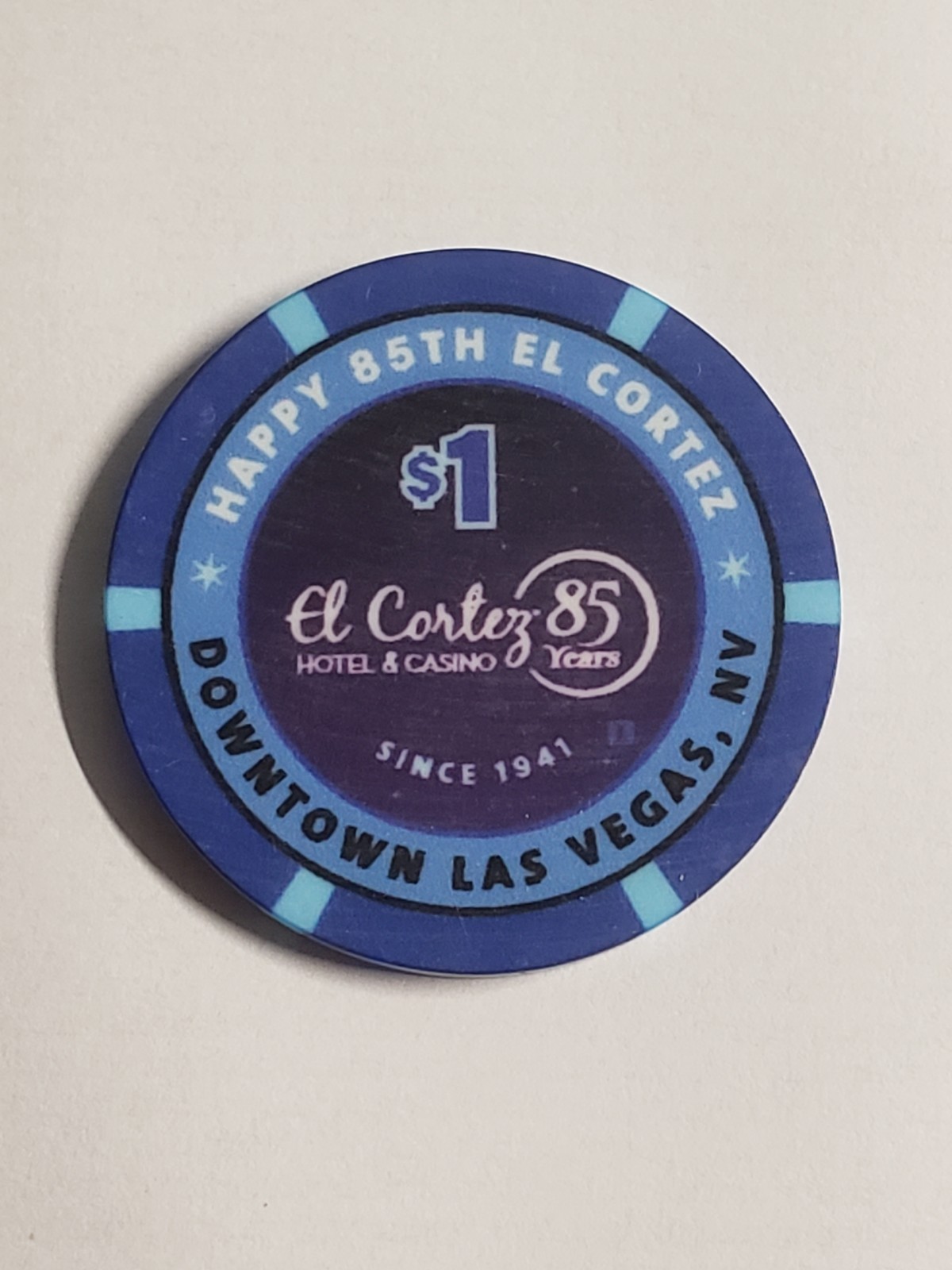 1.00 Chip the EL CORTEZ Casino New Version Las Vegas Nevada 