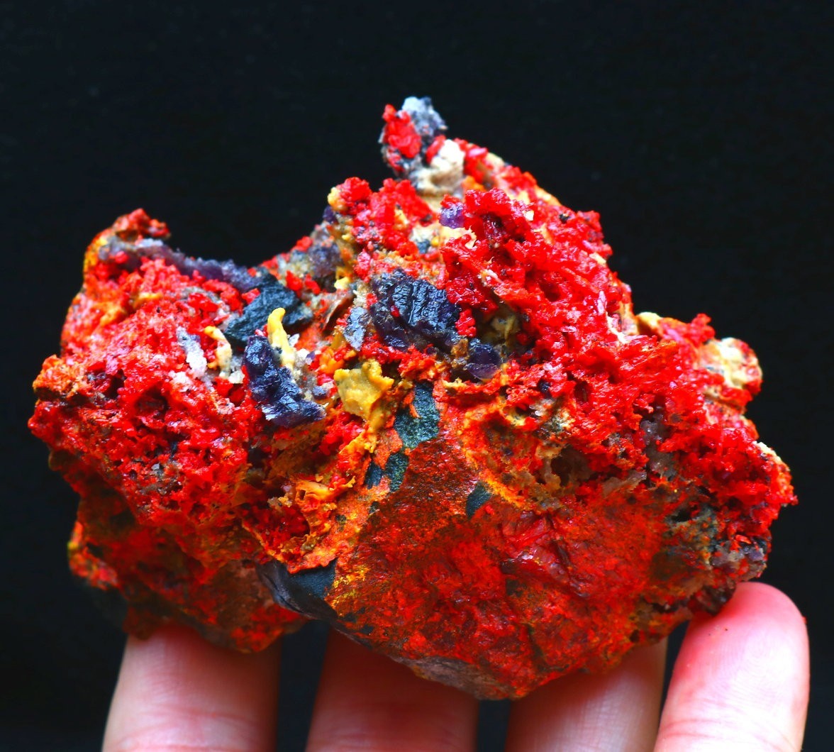 244.3g Rare Natural Best red Realgar Purple fluorite Mineral Display Specimen 244.3g Rare Natural Best red Realgar Purple fluorite Mineral Display Specimen