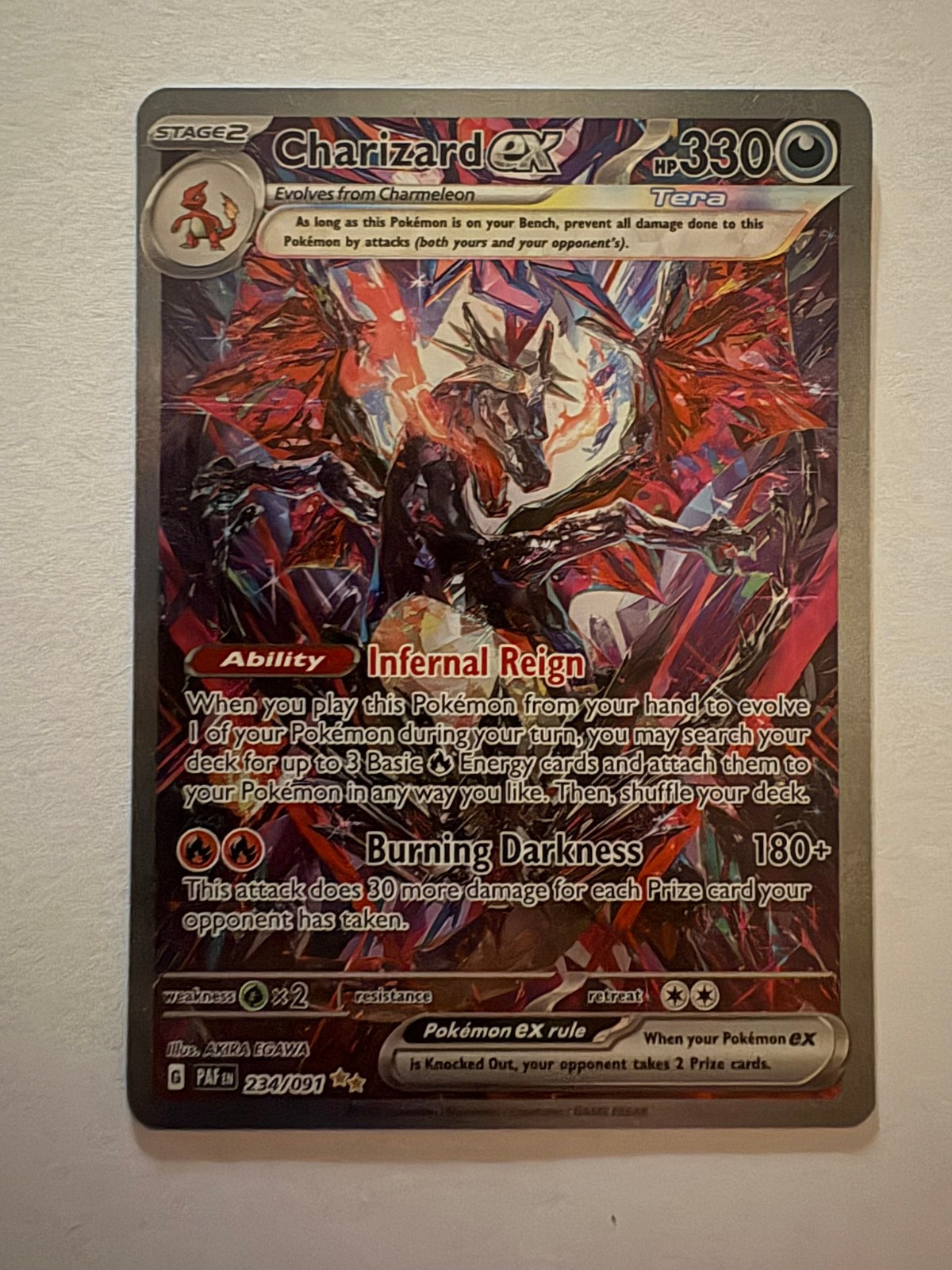 Pokémon Charizard ex 234/091 SV: Paldean Fates SIR Full Art Holo English Pokémon Charizard ex 234/091 SV: Paldean Fates SIR Full Art Holo English