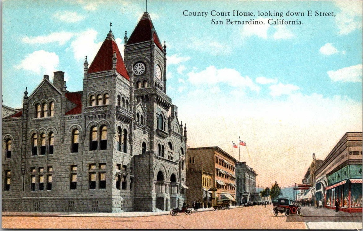 c1915 County Court House E Street San Bernardino California CA Sohmer Postcard c1915 County Court House E Street San Bernardino California CA Sohmer Postcard