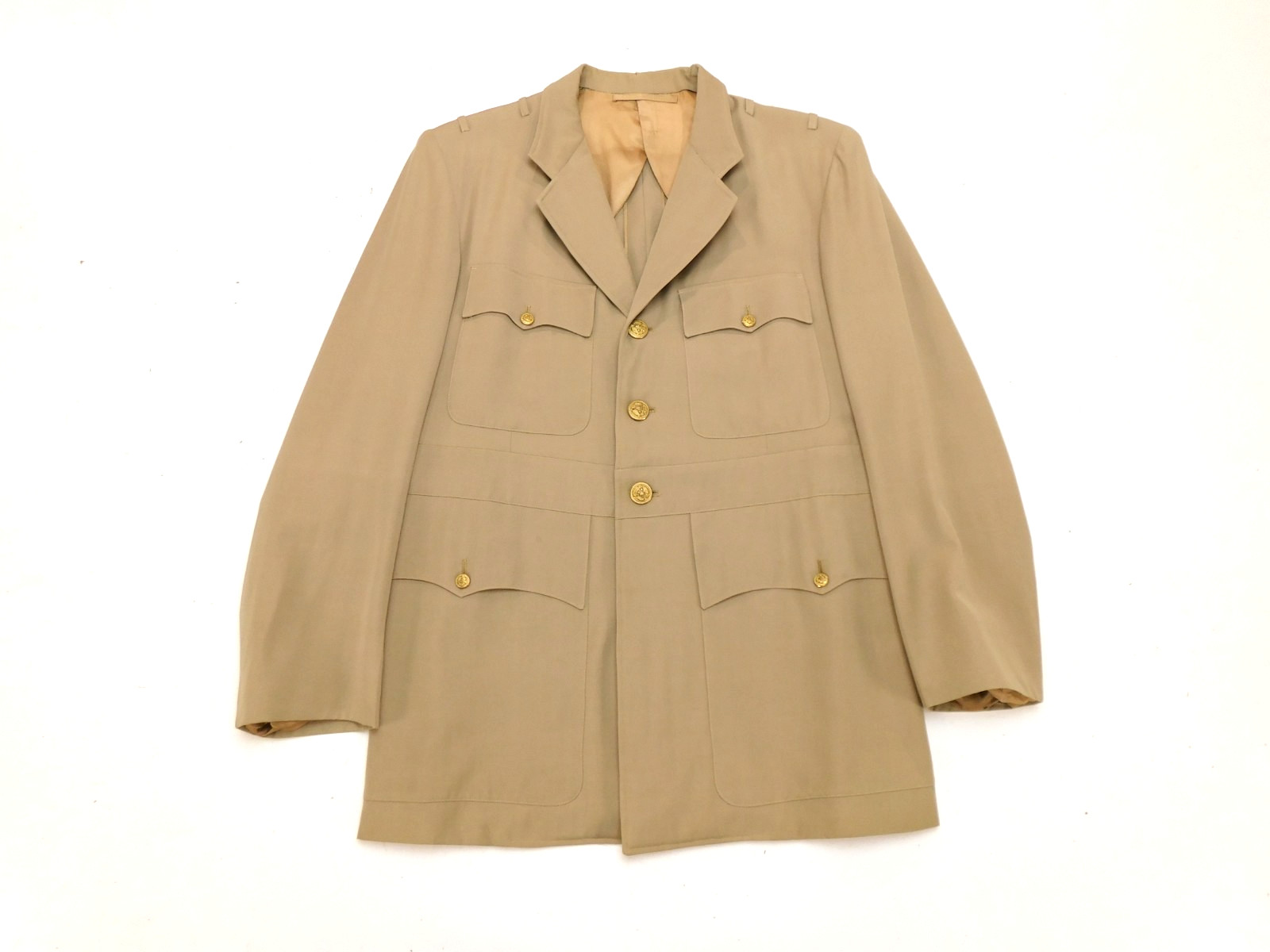 US Navy Khaki Coat 41 Named Officer Service Dress Jacket Uniform Vintage 50-60's
