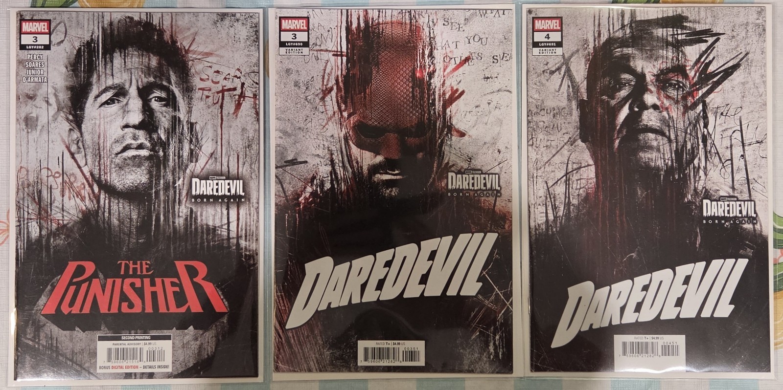 Daredevil #3 #4 Punisher #3 TV Variants ~ Bernthal ~ Cox ~ D'Onofrio - UNREAD NM