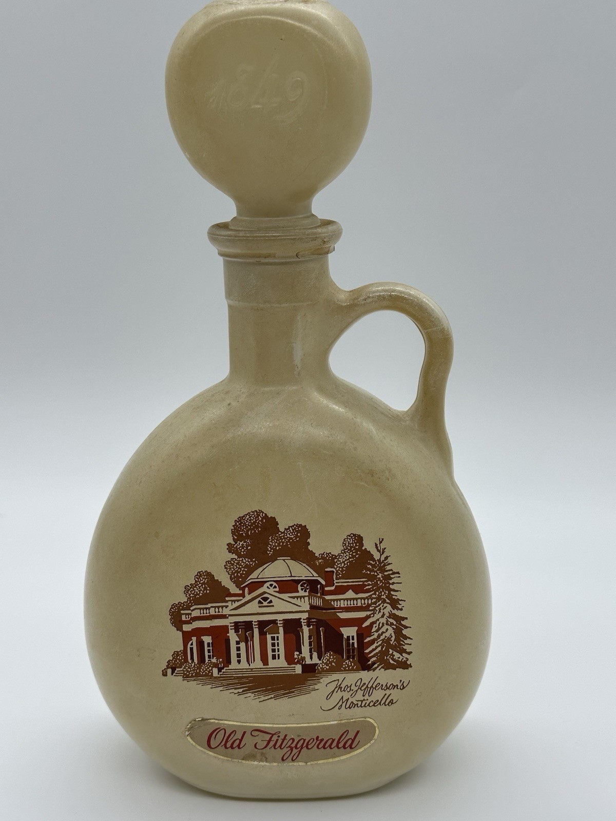 1968 Old Fitzgerald 1849 Thomas Jefferson`s Monticello Flagship Decanter Bottle