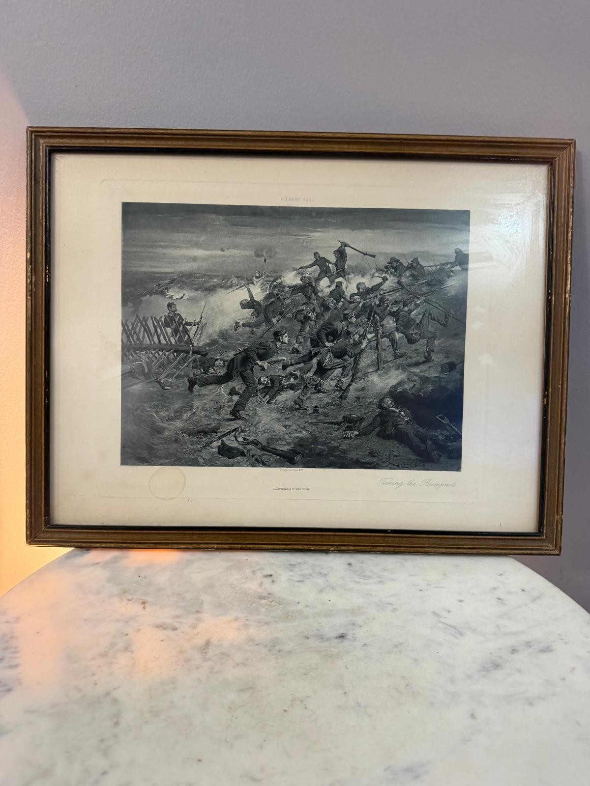 William Gilbert Gaul Photogravure The Ramparts Civil War Print Framed 14\