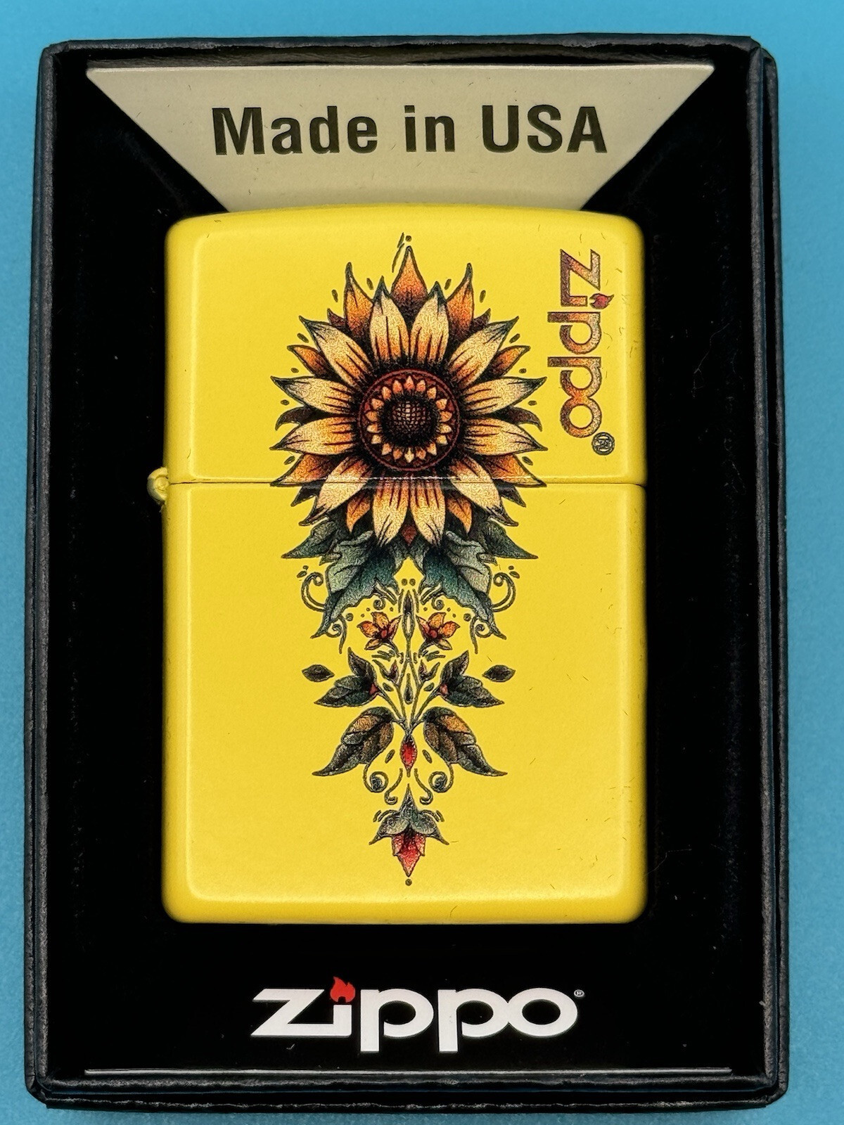 Sunflower Yellow Matte Zippo Lighter NEW