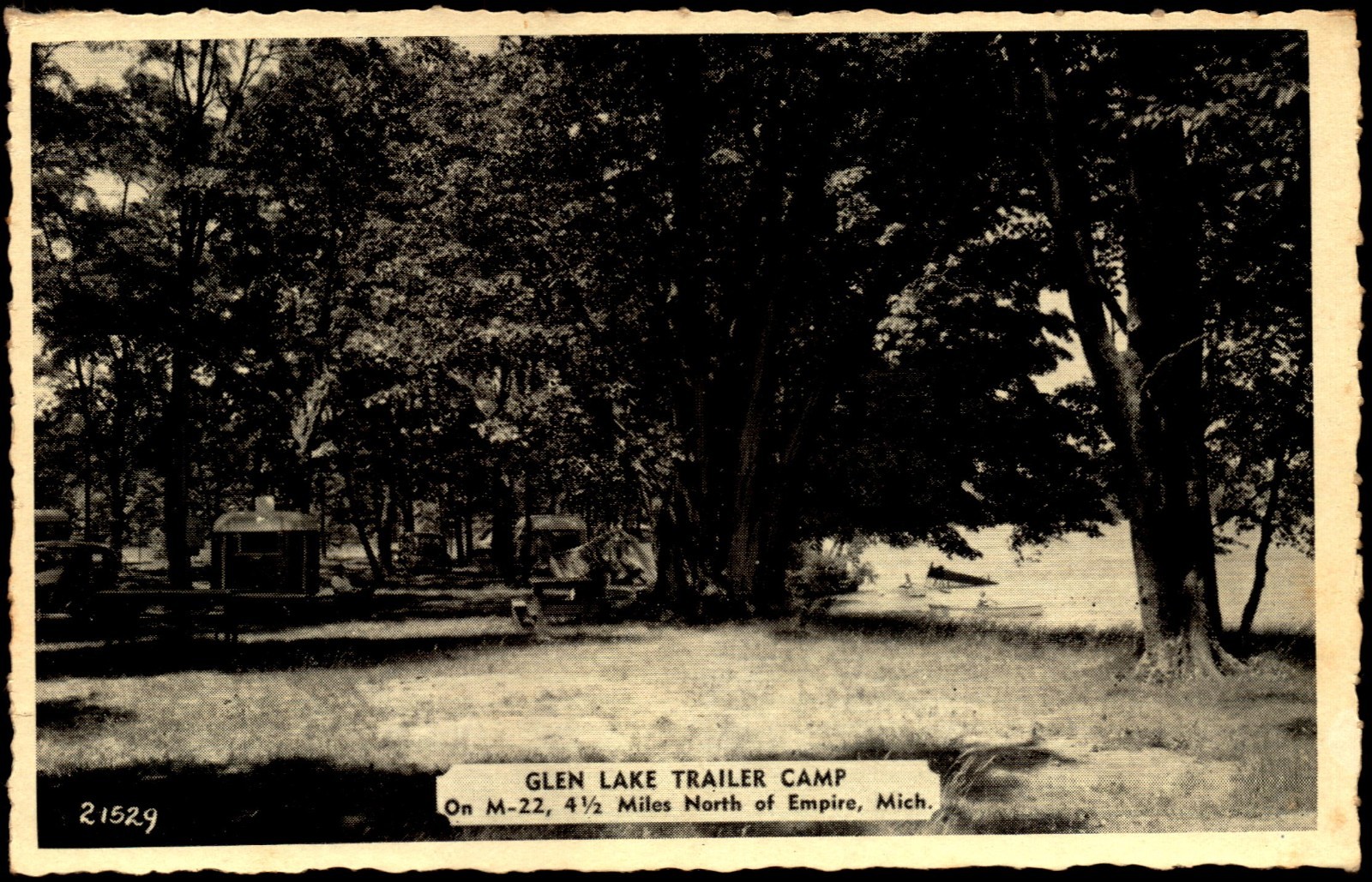 Postcard MI Empire Michigan Glen Lake Trailer Camp c1940s E23